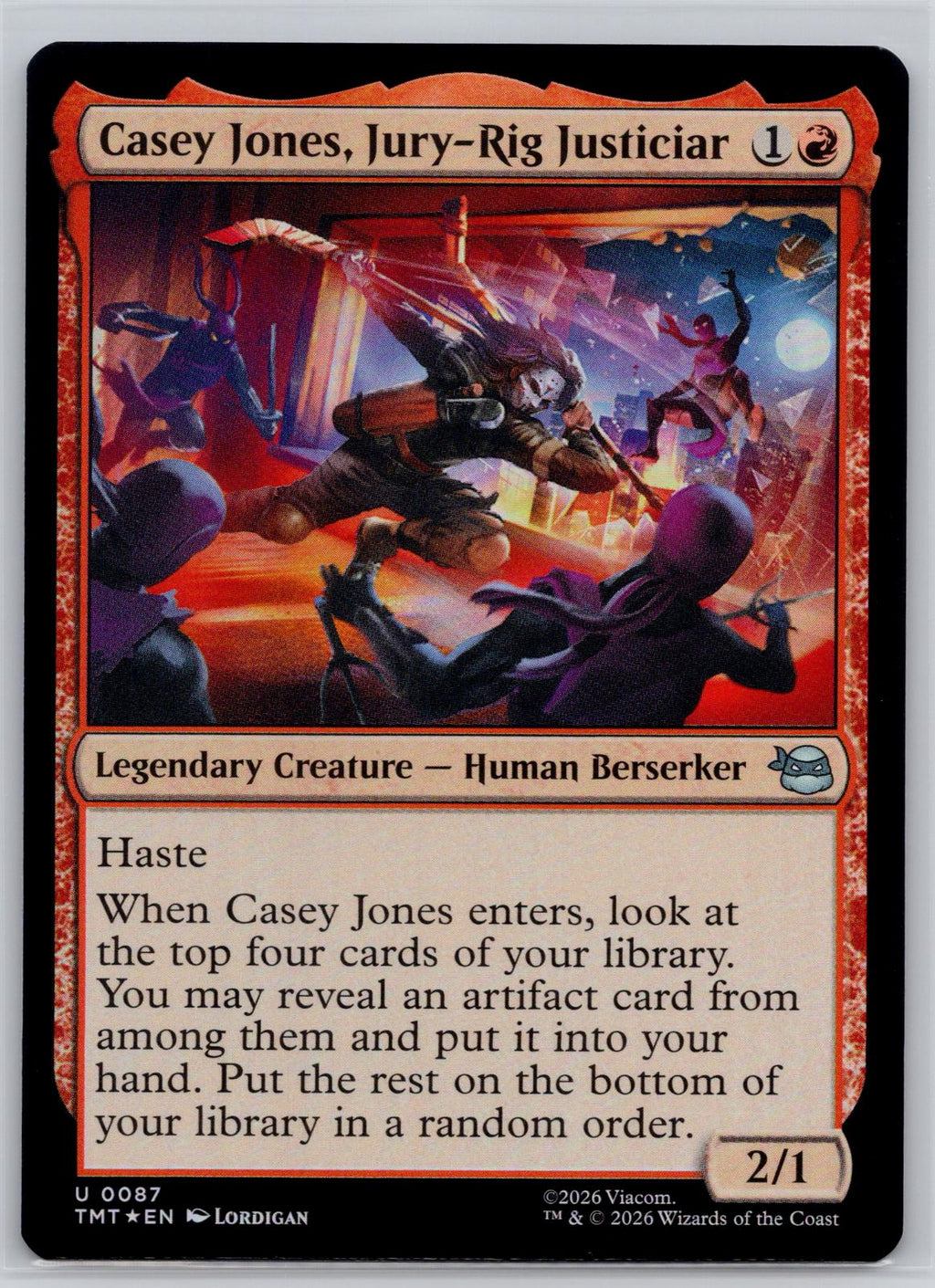 Casey Jones, Jury-Rig Justiciar Teenage Mutant Ninja Turtles M:TG Foil NM