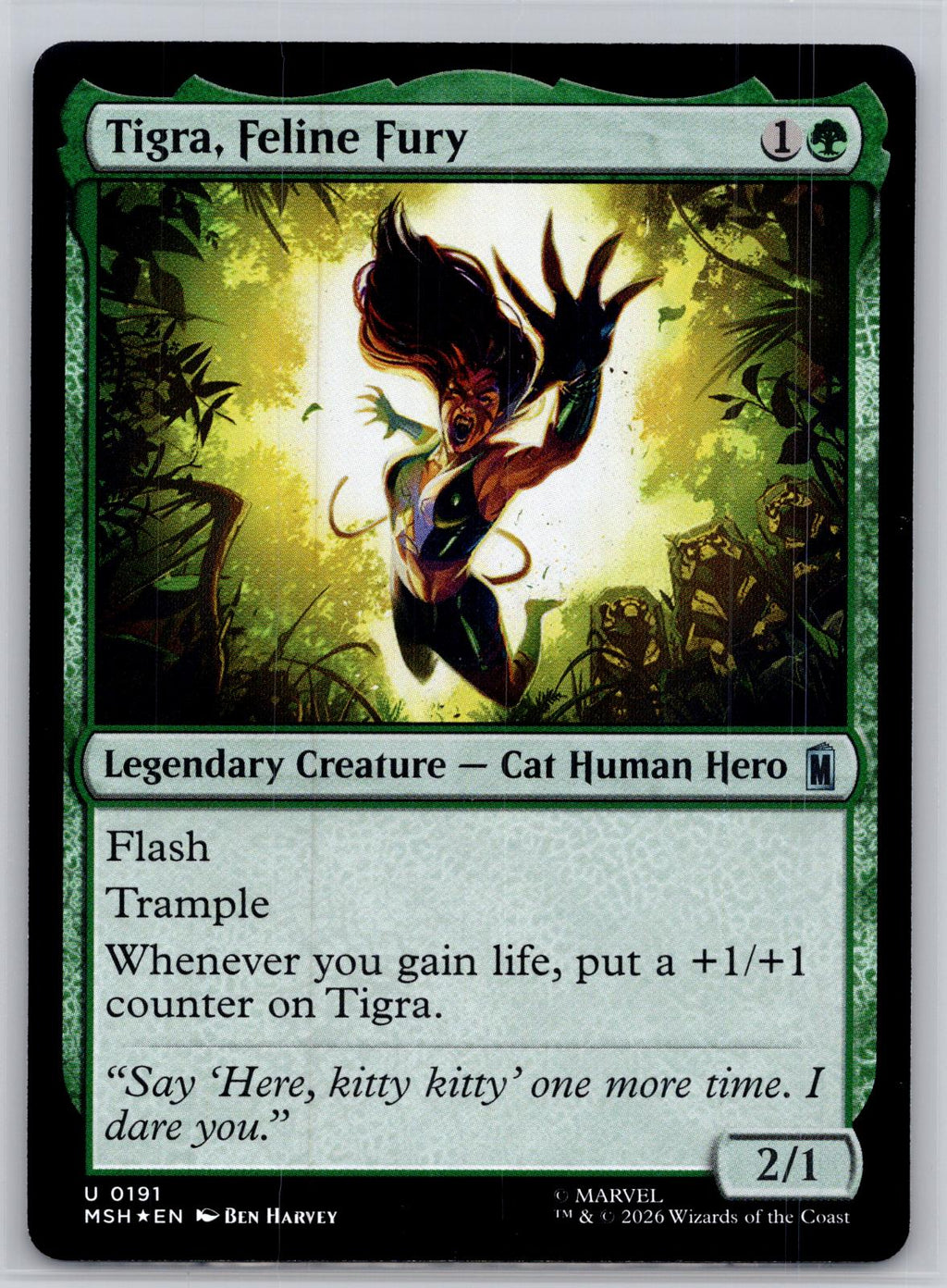 Tigra, Feline Fury Marvel Super Heroes Magic: The Gathering Foil Near Mint
