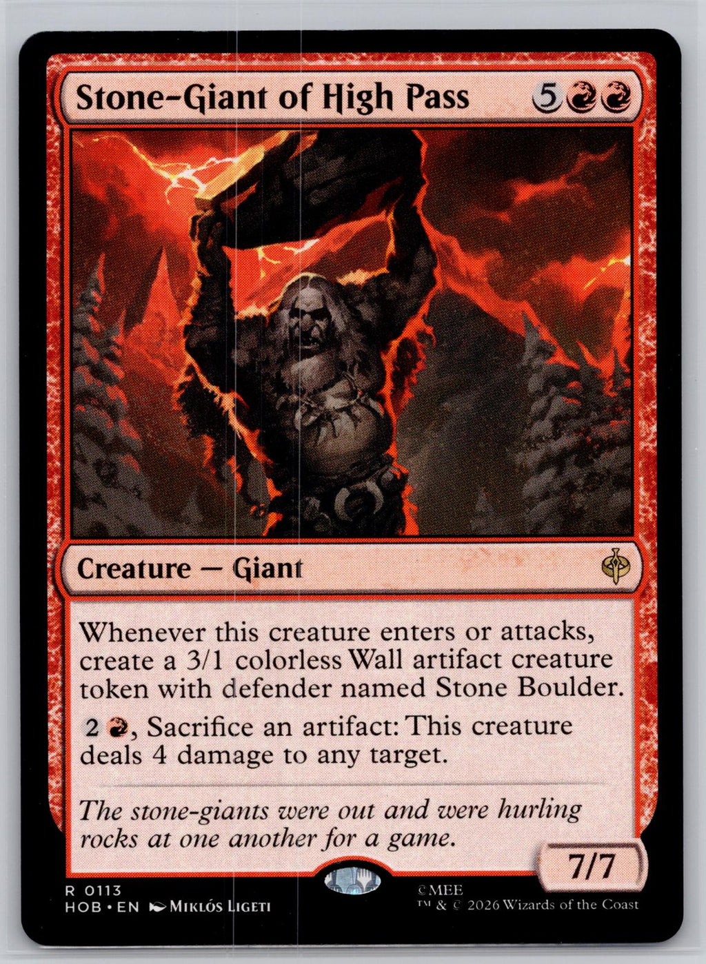 Stone-Giant of High Pass The Hobbit Magic: The Gathering Near Mint