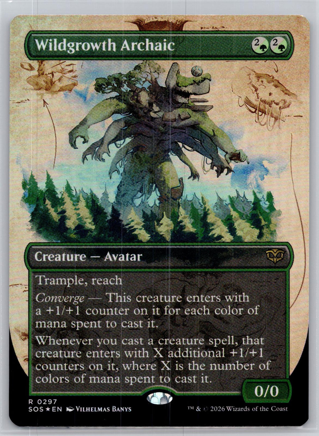 Wildgrowth Archaic (Borderless) Secrets of Strixhaven M:TG Foil NM
