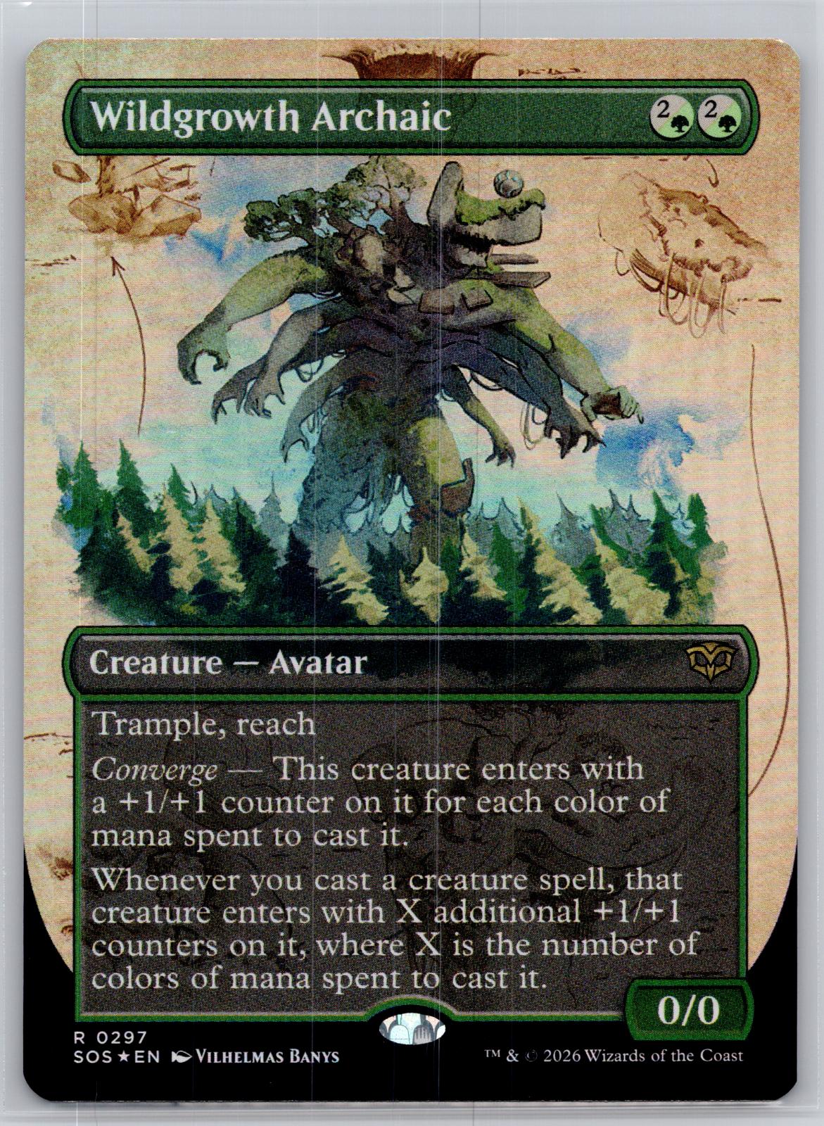 Wildgrowth Archaic (Borderless) Secrets of Strixhaven M:TG Foil NM
