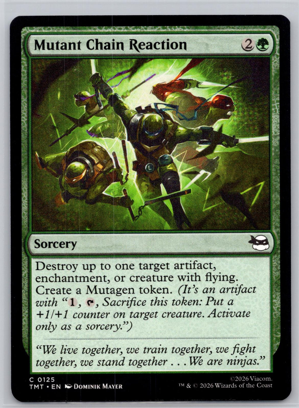Mutant Chain Reaction Teenage Mutant Ninja Turtles Magic: The Gathering NM