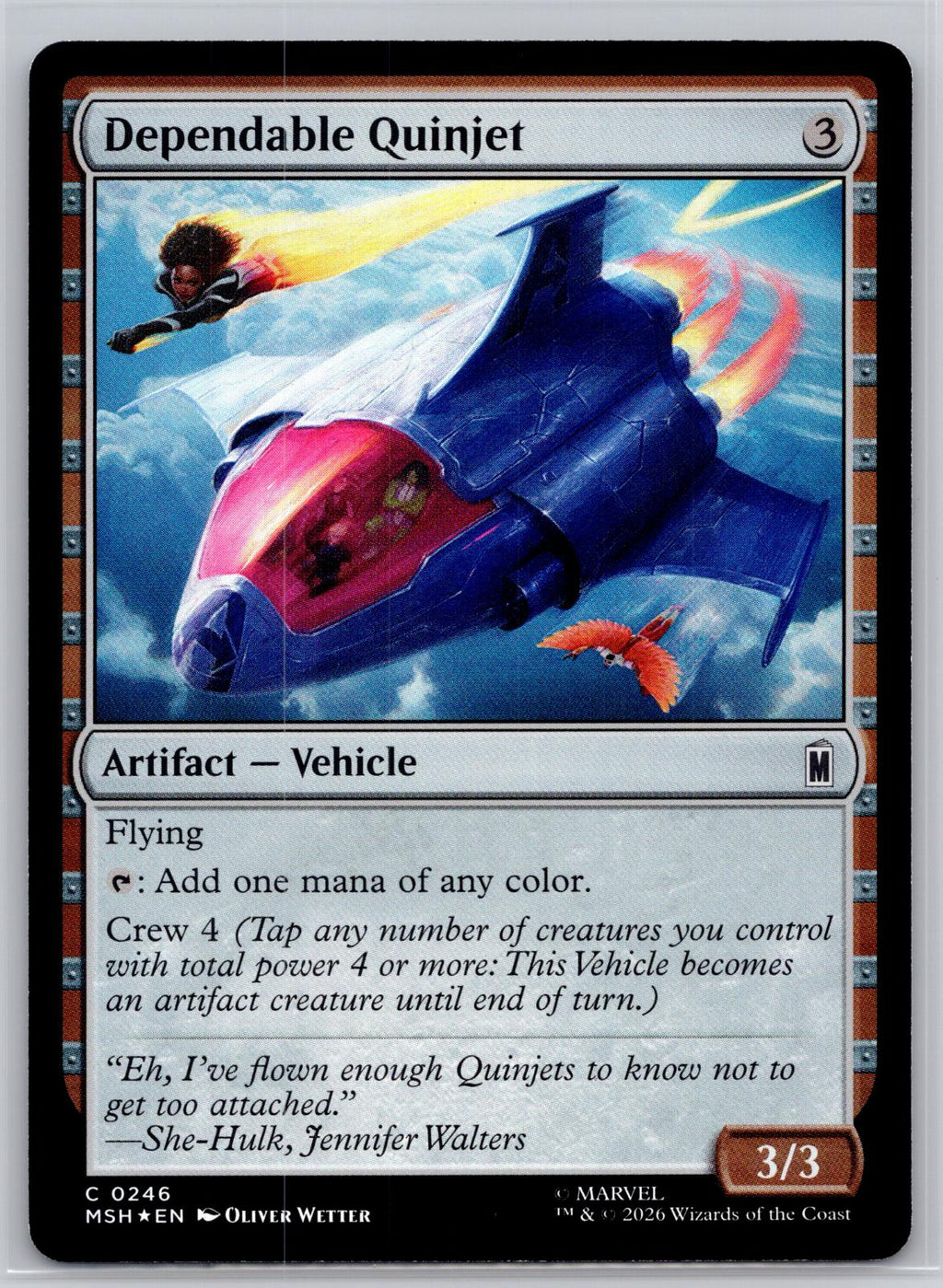 Dependable Quinjet Marvel Super Heroes Magic: The Gathering Foil Near Mint