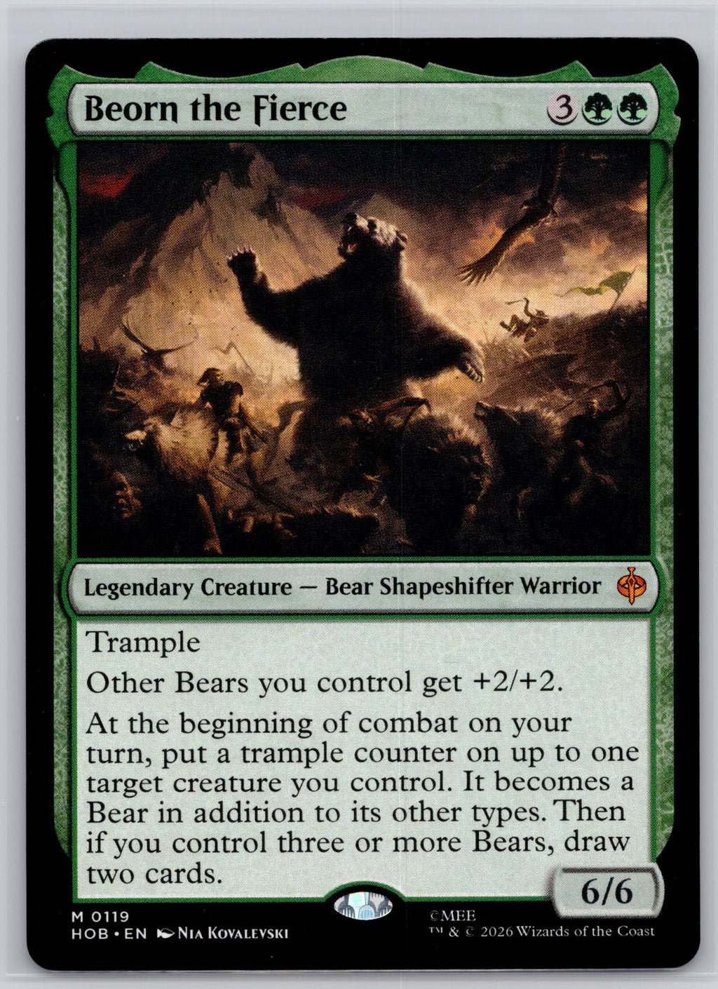 Beorn the Fierce The Hobbit Magic: The Gathering Near Mint