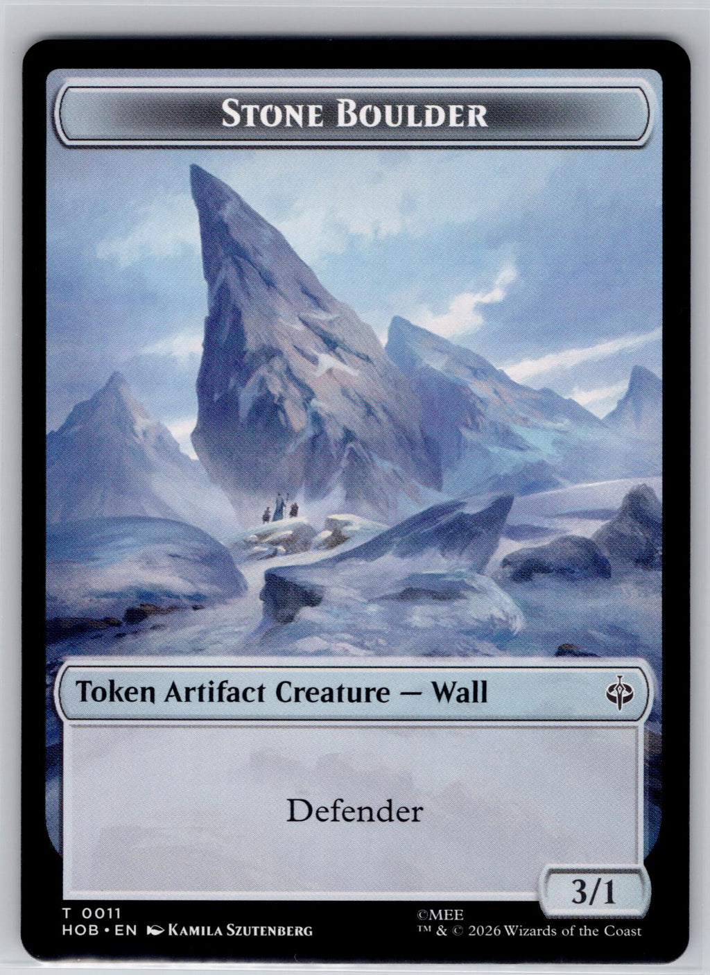 Stone Boulder // Bear Double-Sided Token The Hobbit Magic: The Gathering NM