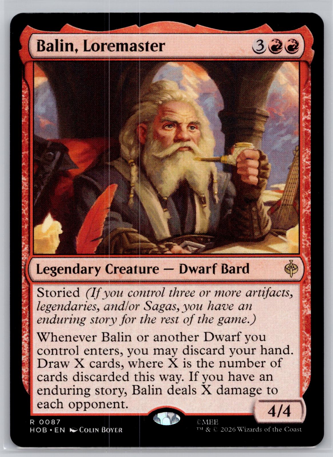 Balin, Loremaster The Hobbit Magic: The Gathering Near Mint