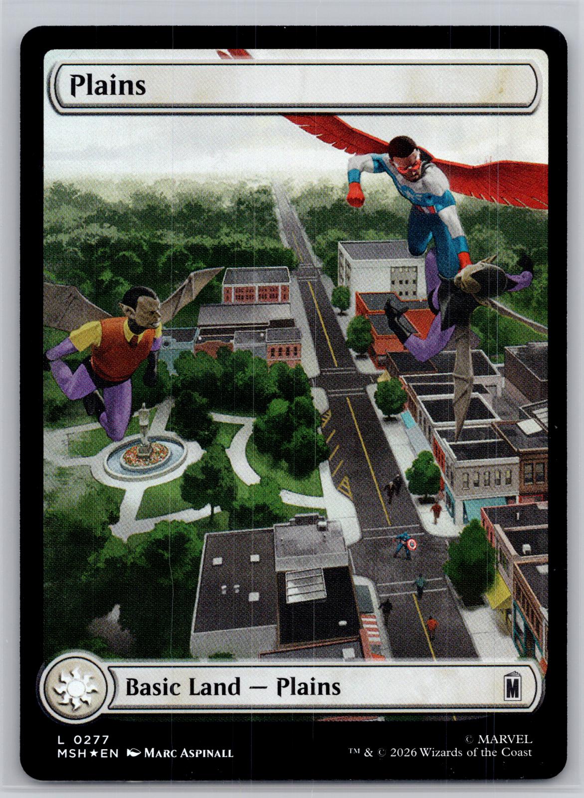 Plains (0277) Marvel Super Heroes Magic: The Gathering Foil Near Mint