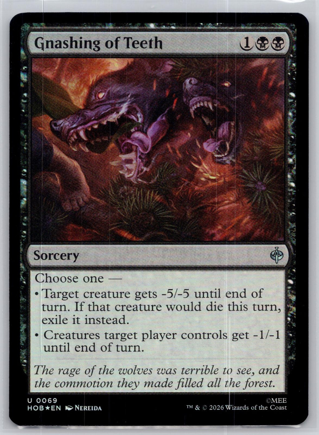 Gnashing of Teeth The Hobbit Magic: The Gathering Foil Near Mint