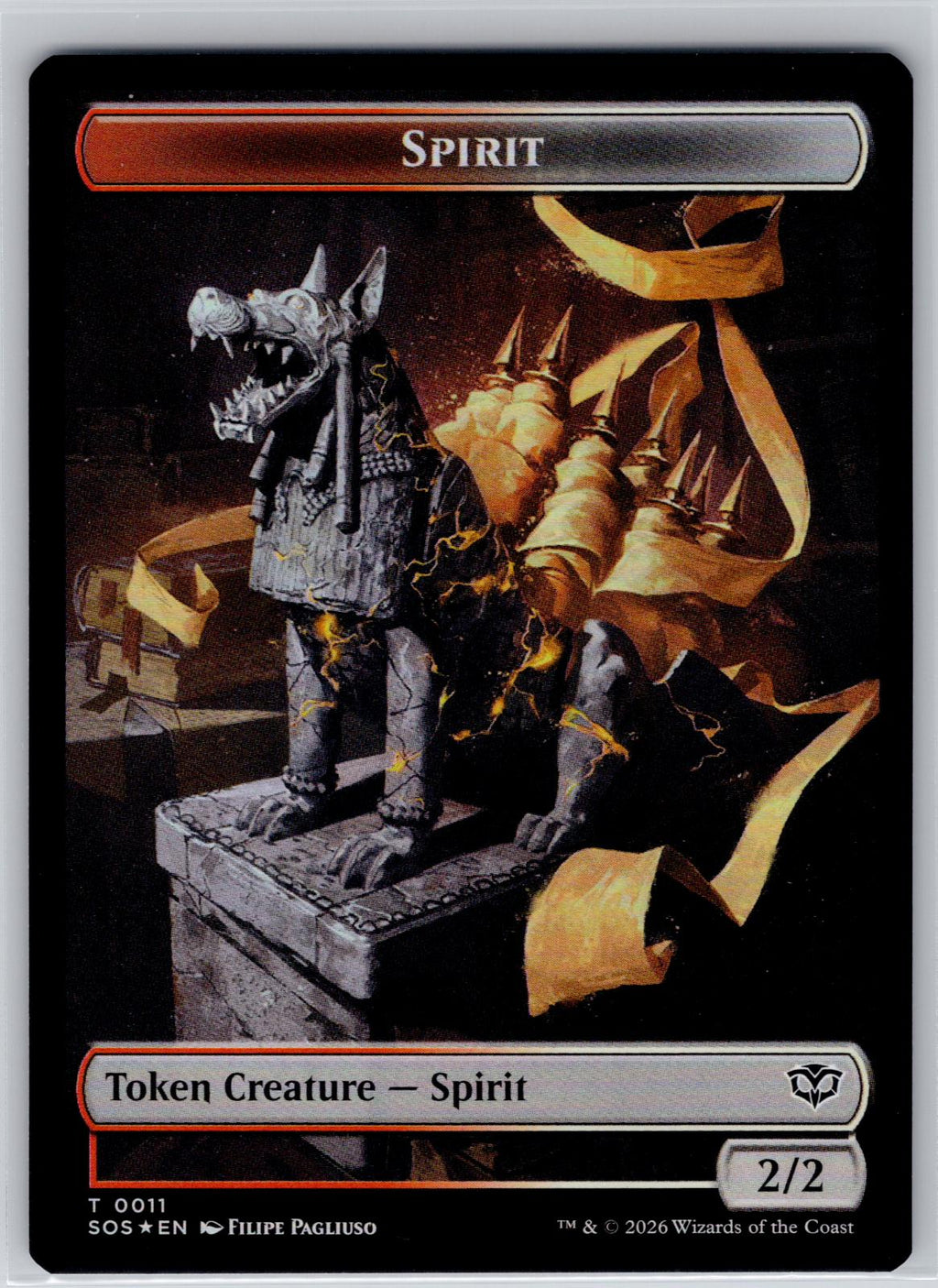 Fractal (0005) // Spirit (0011) 2-Sided Token Secrets of Strixhaven M:TG Foil NM