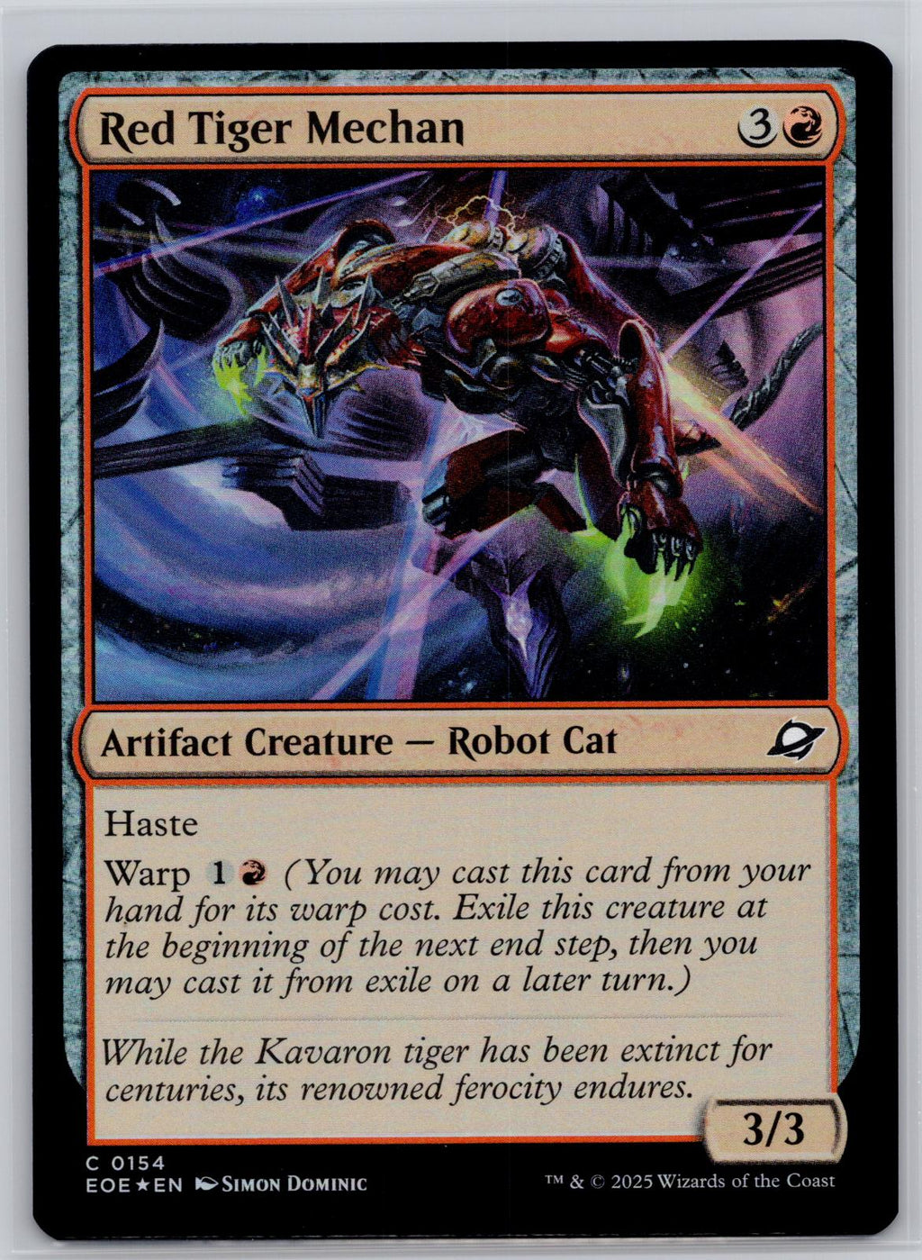 Red Tiger Mechan Edge of Eternities Magic: The Gathering Foil Near Mint