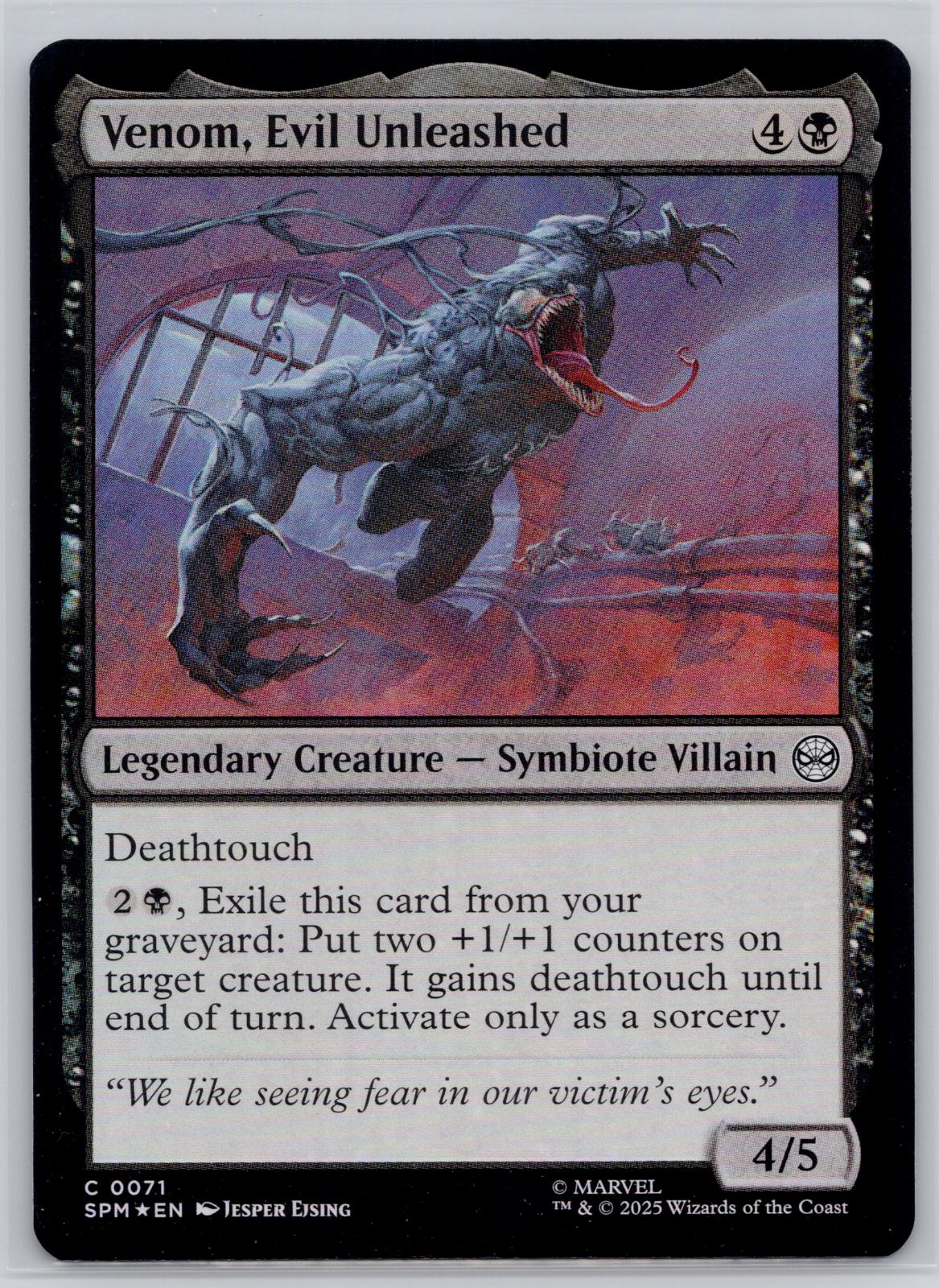 Venom, Evil Unleashed Marvel's Spider-Man Magic: The Gathering Foil Near Mint