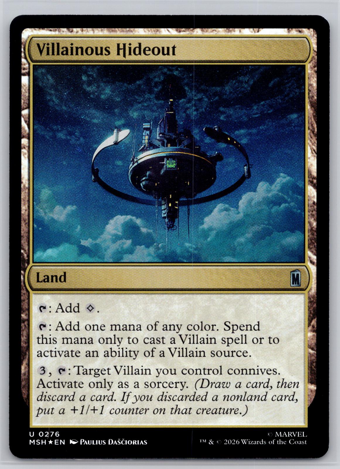 Villainous Hideout Marvel Super Heroes Magic: The Gathering Foil Near Mint