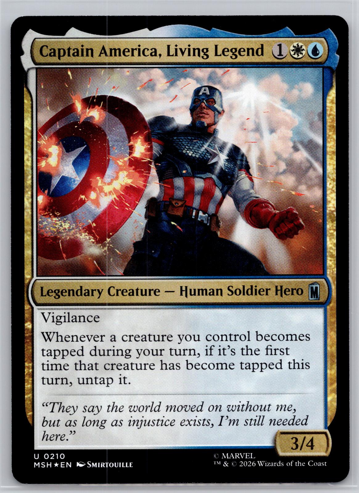 Captain America, Living Legend Marvel Super Heroes Magic: The Gathering Foil NM