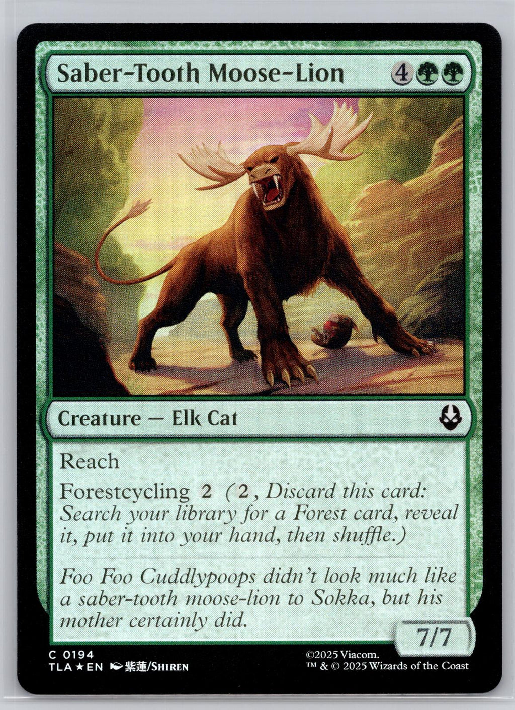 Saber-Tooth Moose-Lion Avatar: The Last Airbender Magic: The Gathering Foil NM