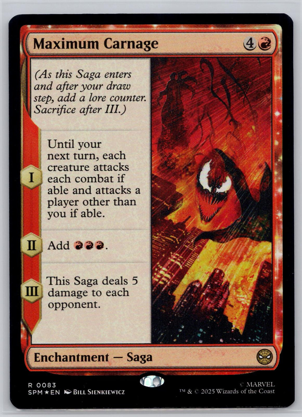 Maximum Carnage Marvel's Spider-Man Magic: The Gathering Foil Near Mint