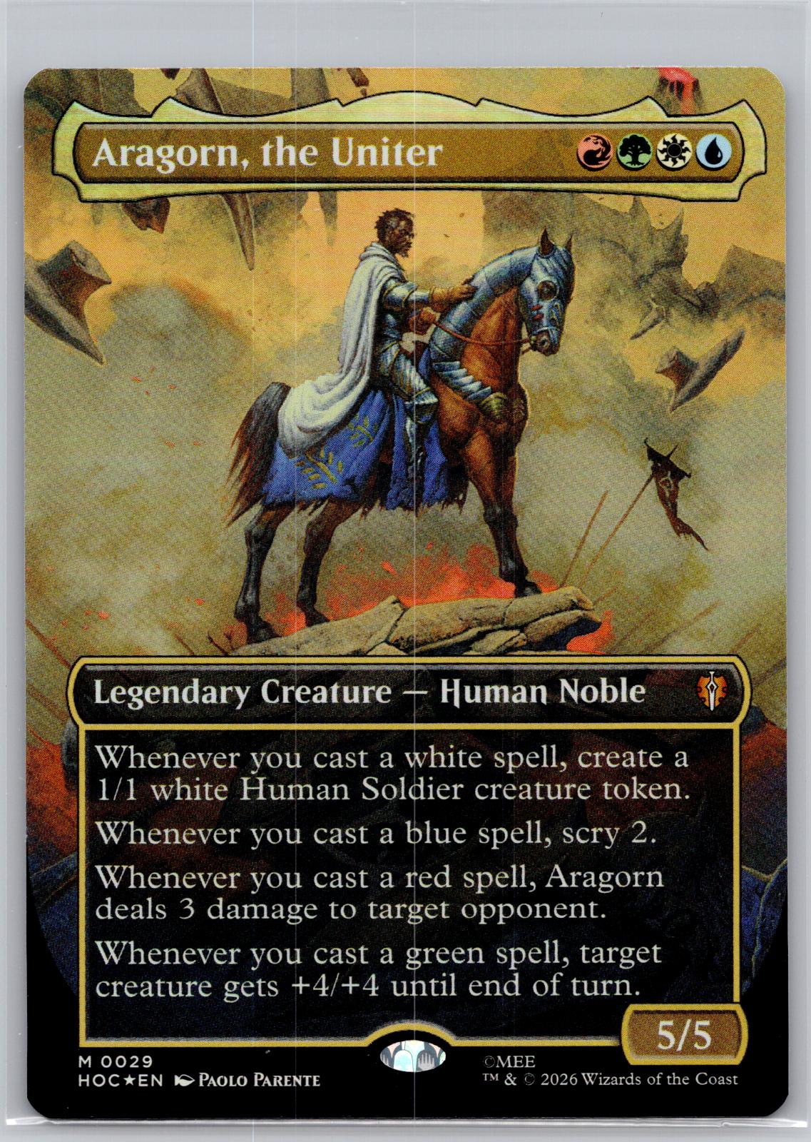 Aragorn, the Uniter (Borderless) The Hobbit: Eternal-Legal M:TG Foil NM