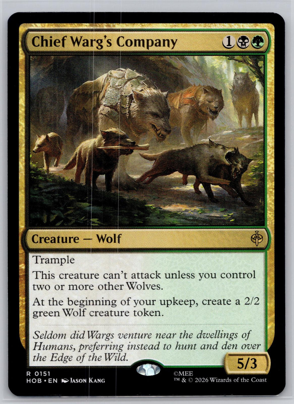 Chief Warg's Company The Hobbit Magic: The Gathering Near Mint