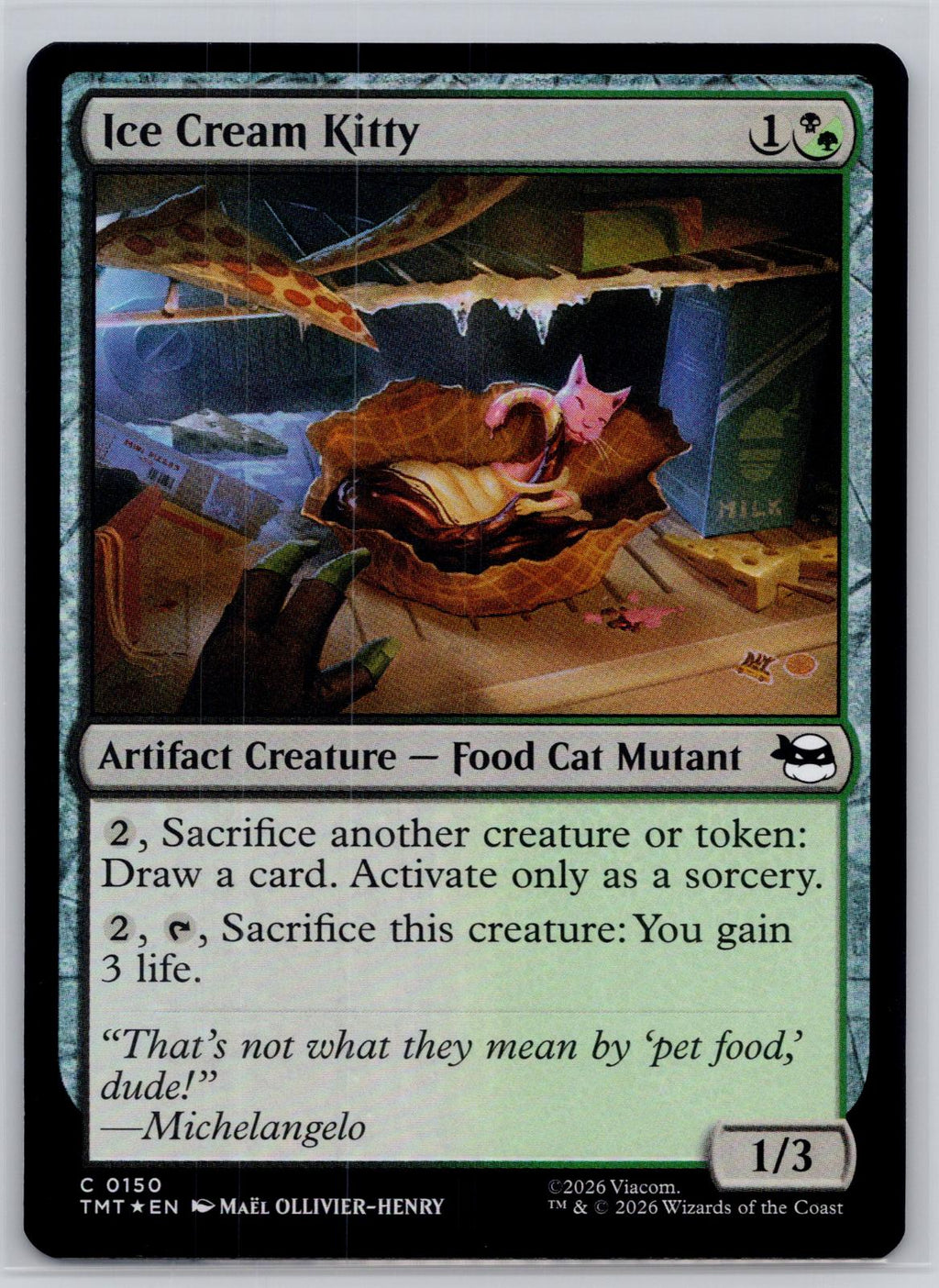 Ice Cream Kitty Teenage Mutant Ninja Turtles Magic: The Gathering Foil Near Mint
