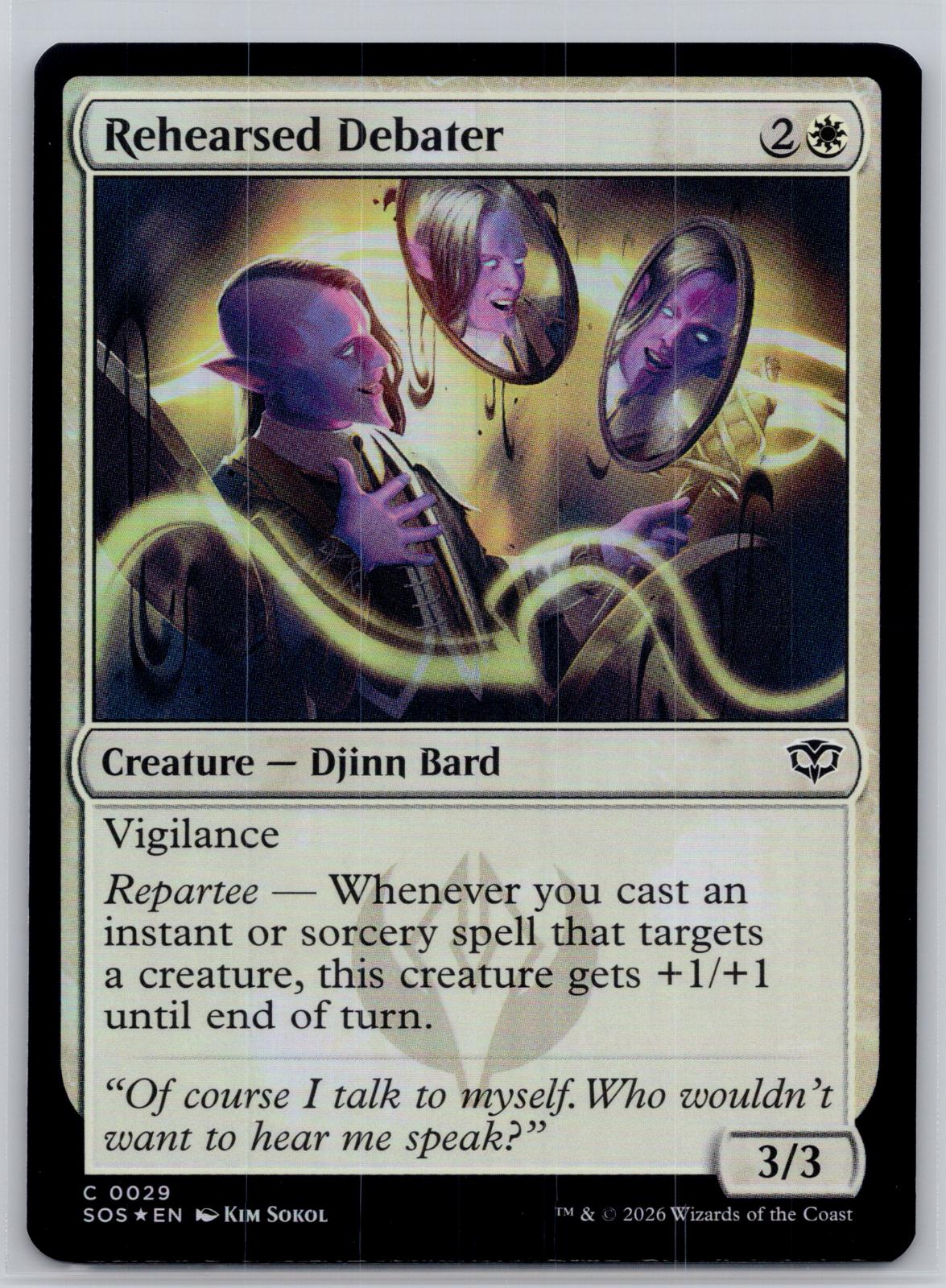 Rehearsed Debater Secrets of Strixhaven Magic: The Gathering Foil Near Mint