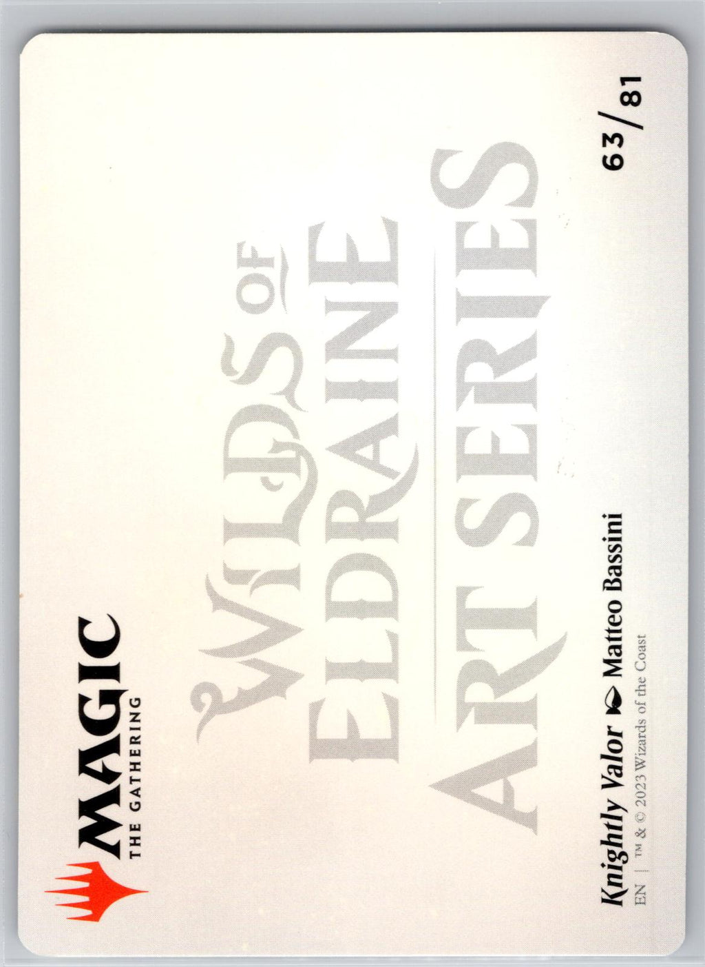 Knightly Valor (Gold-Stamped Signature) Art Series: Wilds of Eldraine M:TG NM