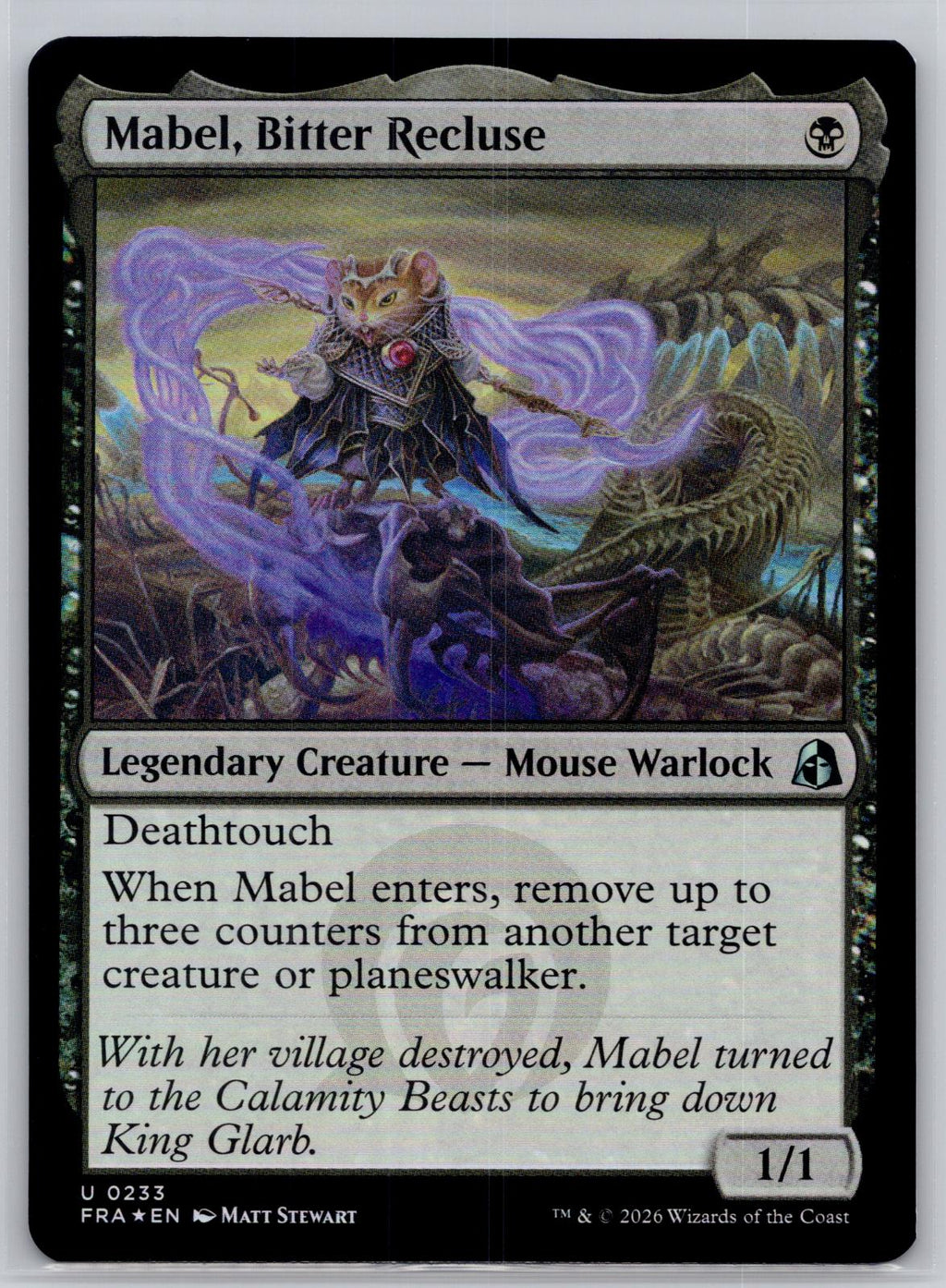 Mabel, Bitter Recluse Reality Fracture Magic: The Gathering Foil Near Mint