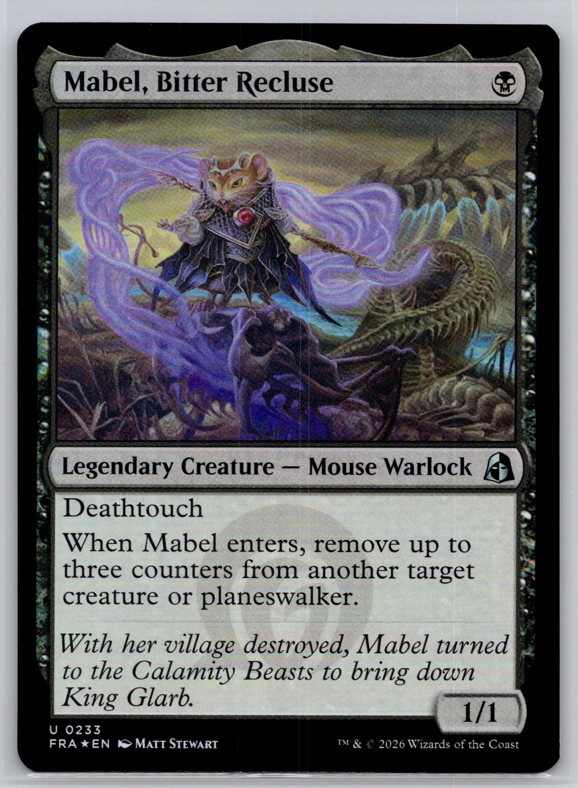 Mabel, Bitter Recluse Reality Fracture Magic: The Gathering Foil Near Mint