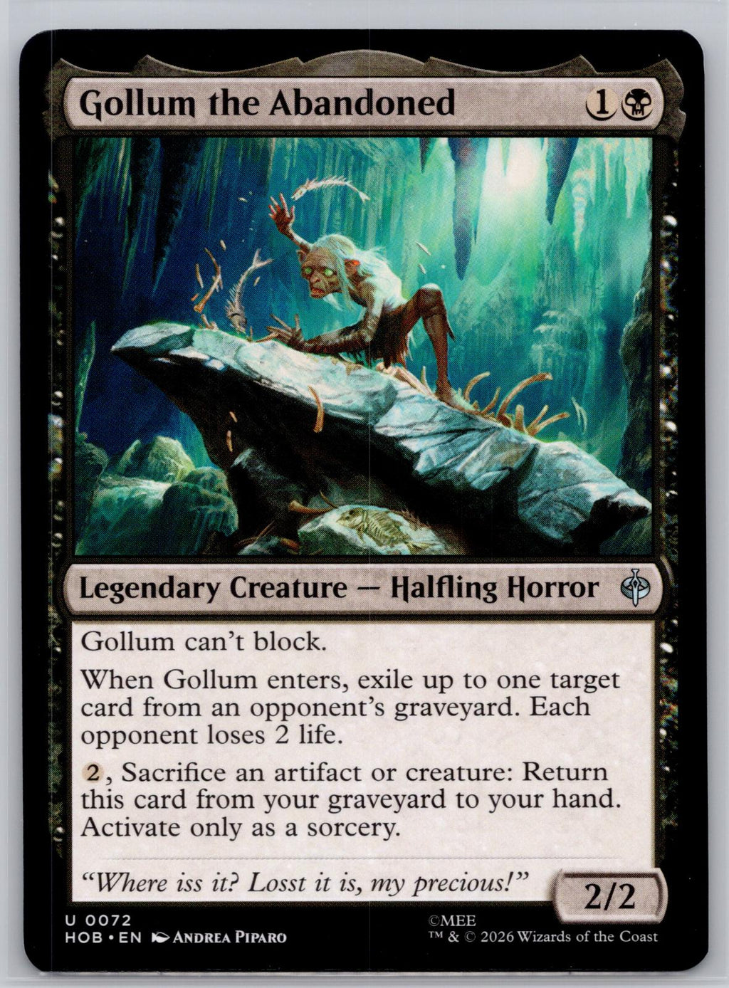 Gollum the Abandoned The Hobbit Magic: The Gathering Near Mint