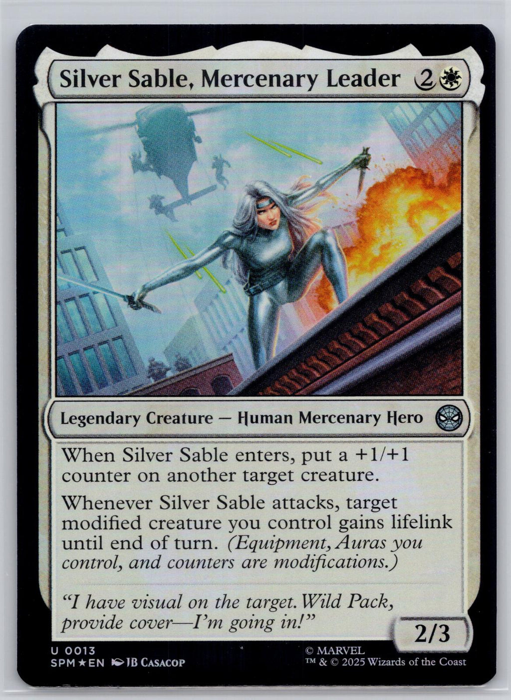 Silver Sable, Mercenary Leader Marvel's Spider-Man Magic: The Gathering Foil NM