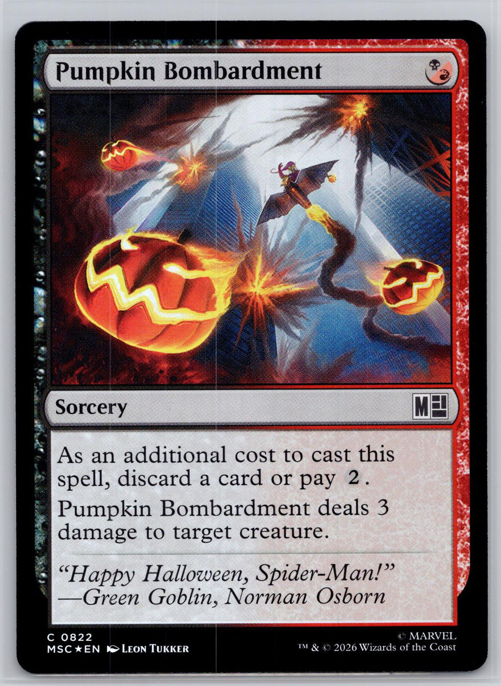 Pumpkin Bombardment Commander: Marvel Super Heroes Magic: The Gathering Foil NM