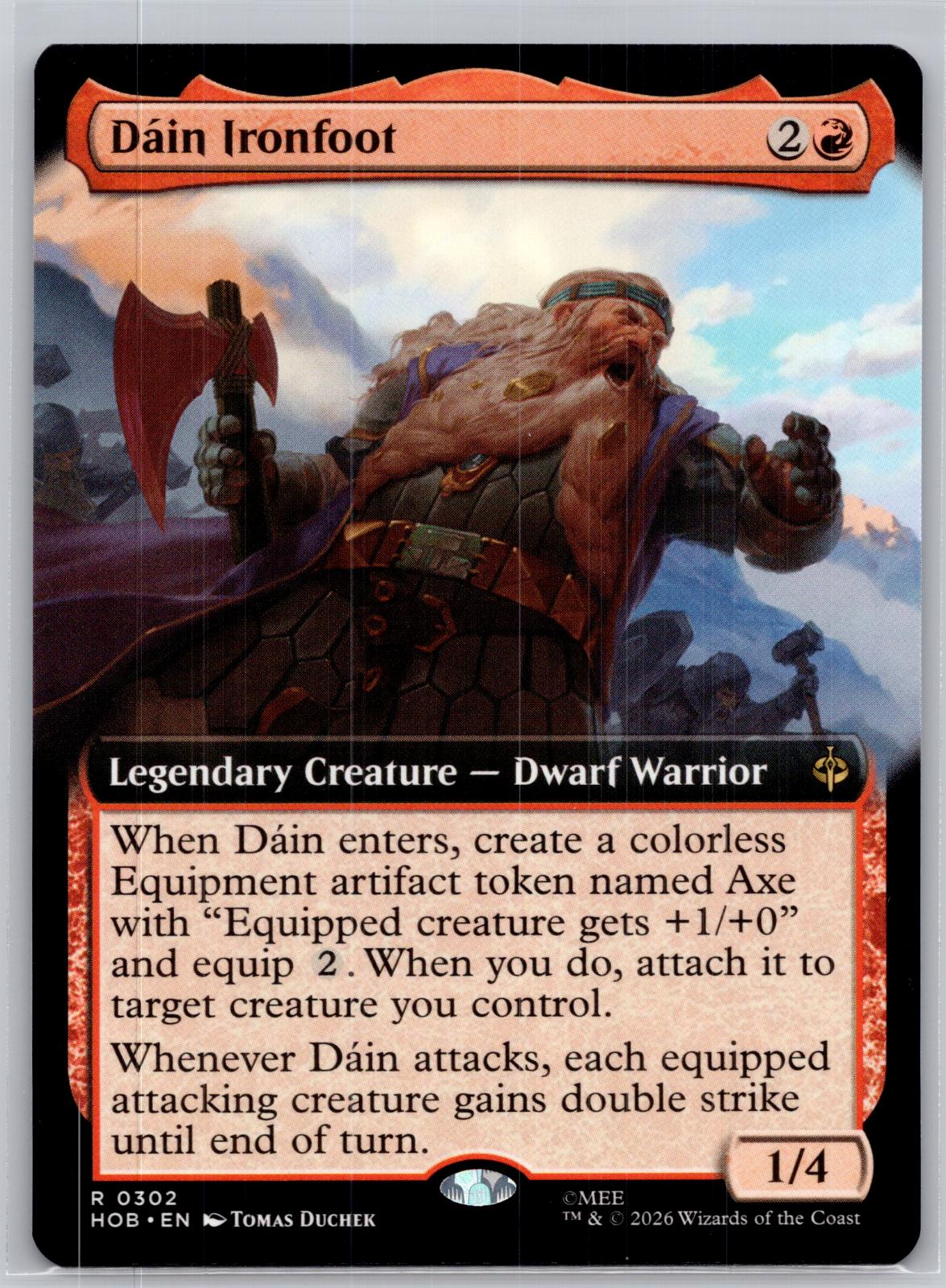 Dain Ironfoot (Extended Art) The Hobbit Magic: The Gathering Near Mint