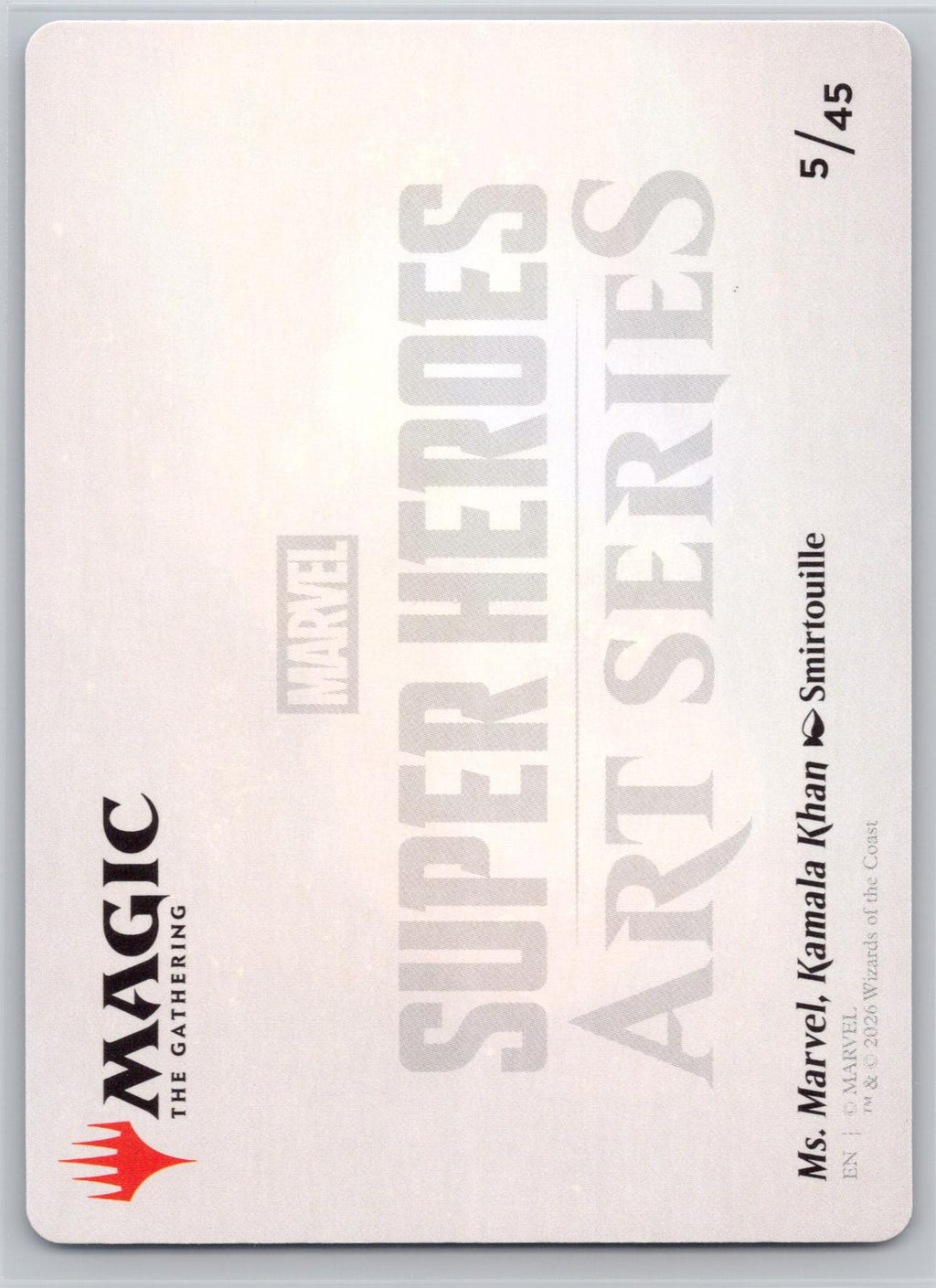 Ms. Marvel, Kamala Khan Art Card Art Series: Marvel Super Heroes M:TG NM