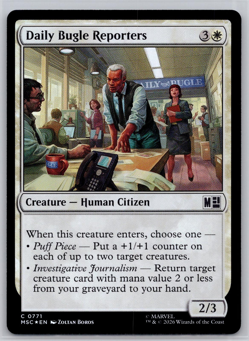 Daily Bugle Reporters Commander: Marvel Super Heroes M:TG Foil NM