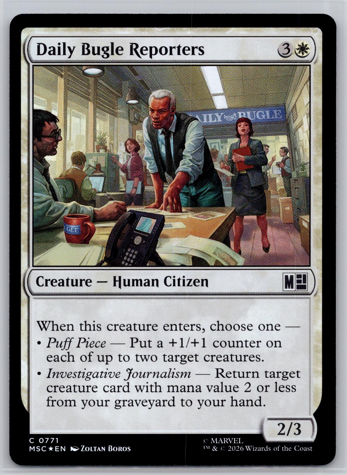 Daily Bugle Reporters Commander: Marvel Super Heroes M:TG Foil NM
