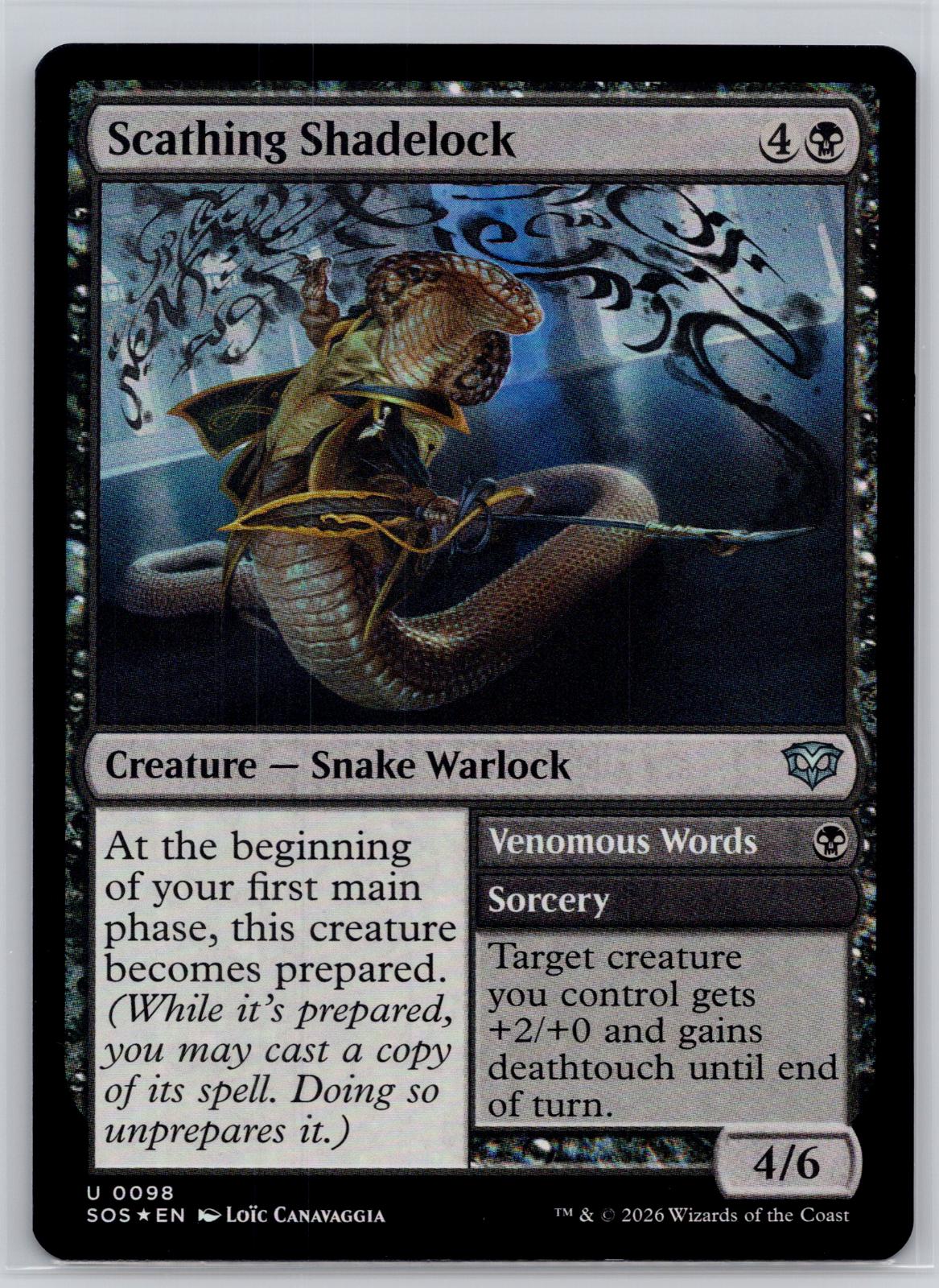 Scathing Shadelock Secrets of Strixhaven Magic: The Gathering Foil Near Mint