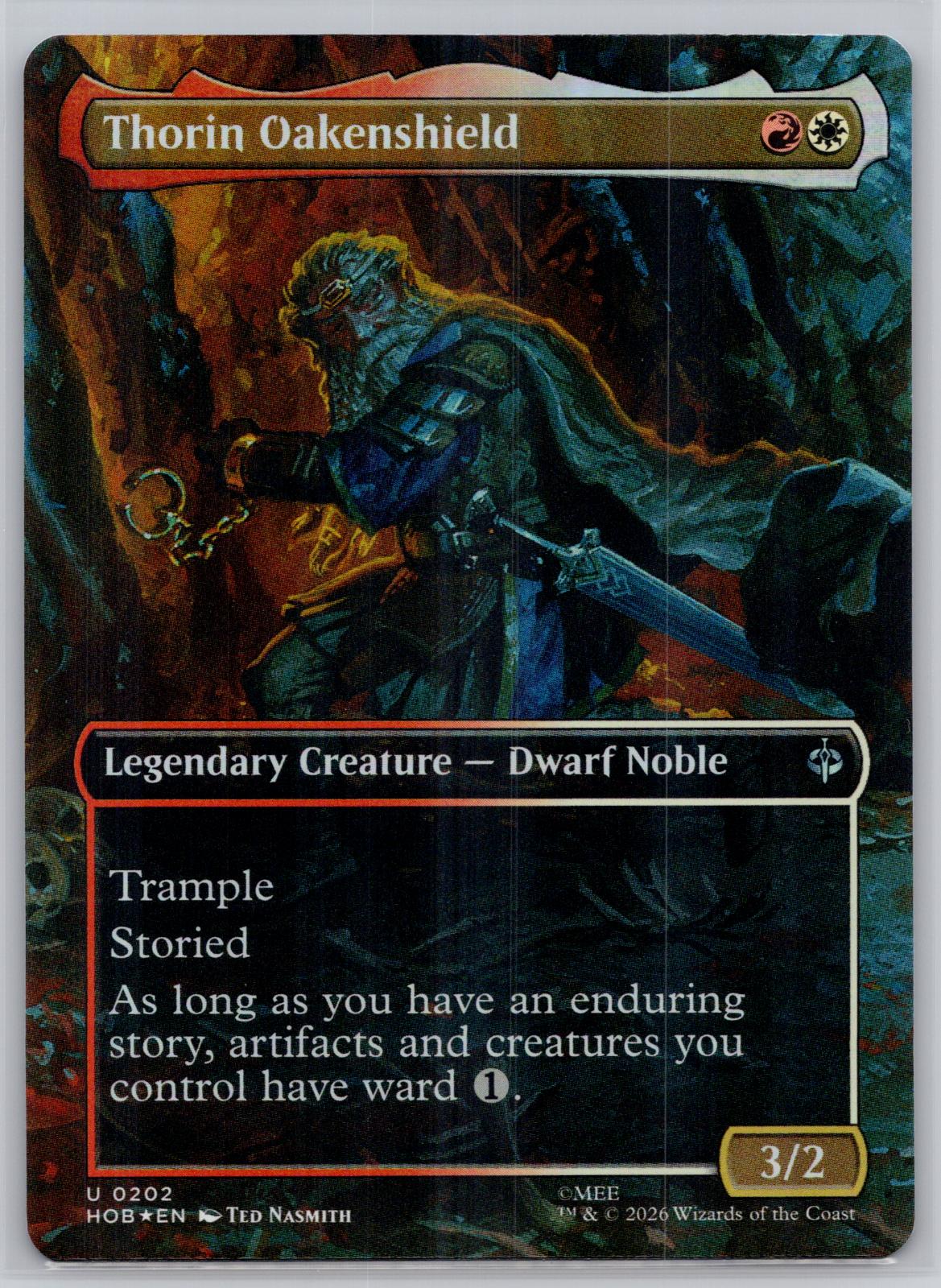 Thorin Oakenshield (Borderless) The Hobbit Magic: The Gathering Foil Near Mint