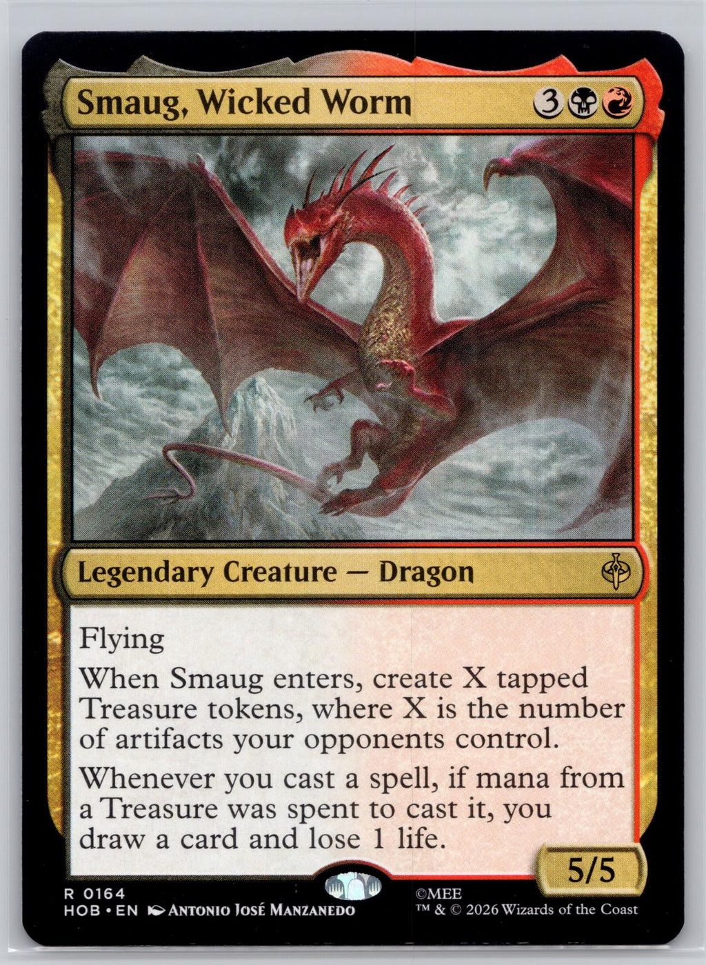 Smaug, Wicked Worm The Hobbit Magic: The Gathering Near Mint