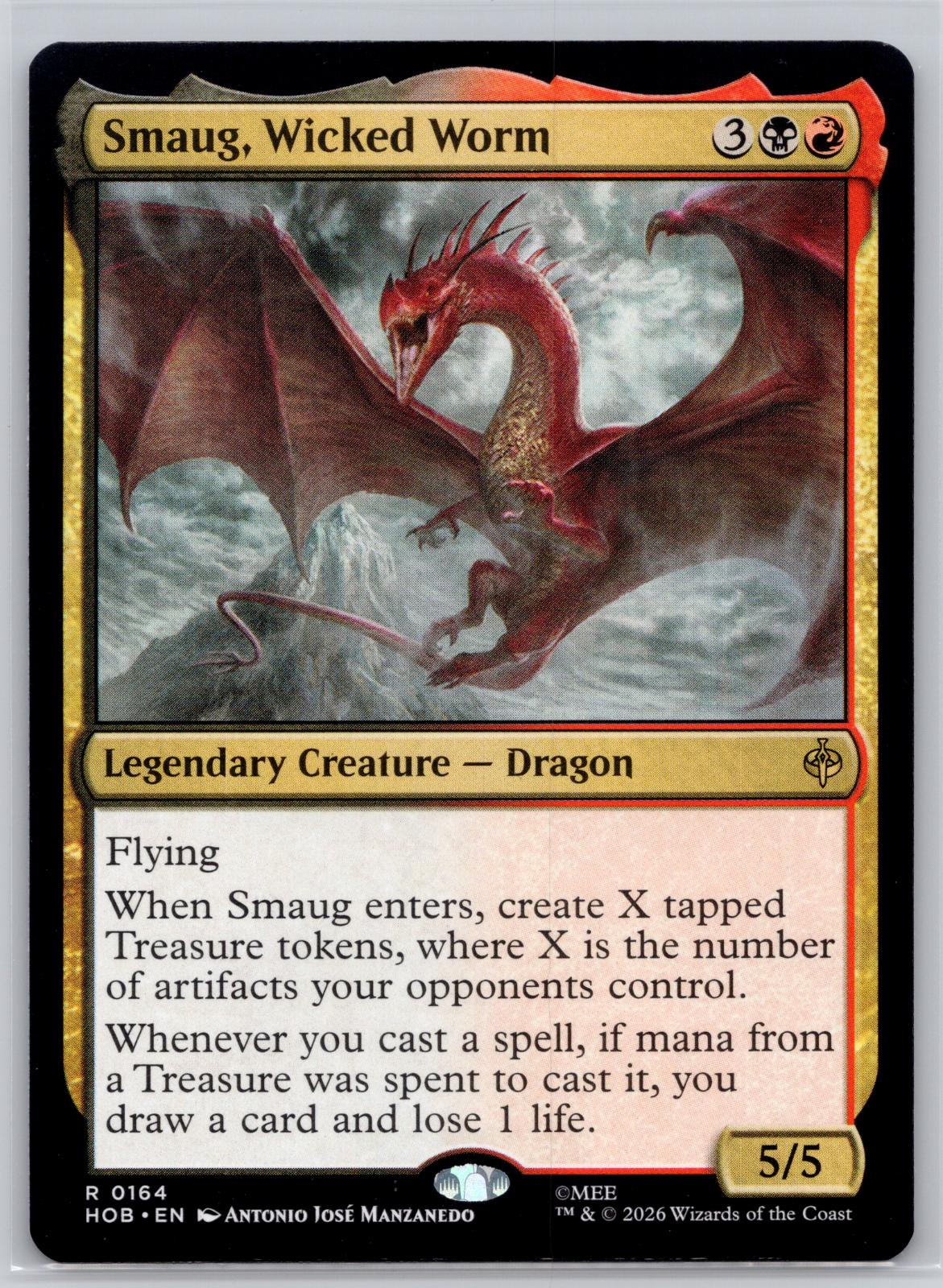 Smaug, Wicked Worm The Hobbit Magic: The Gathering Near Mint