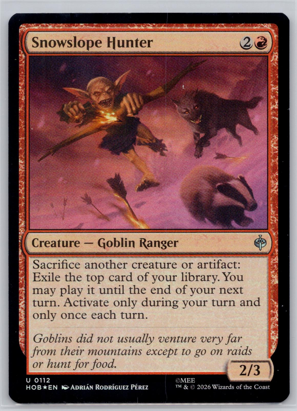 Snowslope Hunter The Hobbit Magic: The Gathering Foil Near Mint