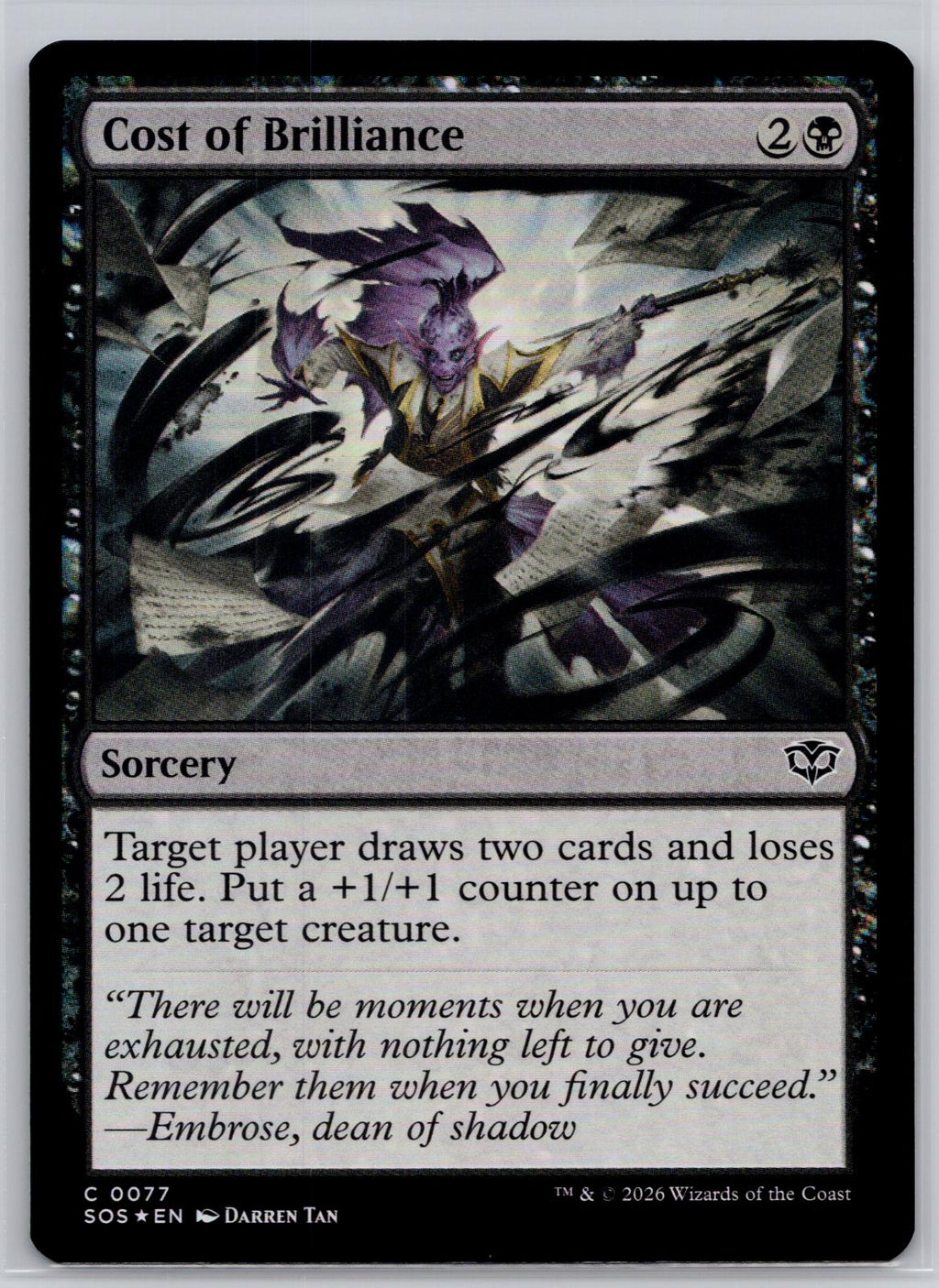 Cost of Brilliance Secrets of Strixhaven Magic: The Gathering Foil Near Mint