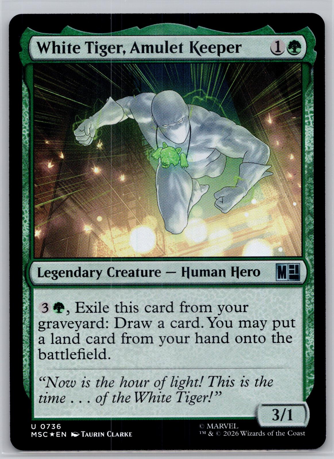 White Tiger, Amulet Keeper Commander: Marvel Super Heroes M:TG Foil NM