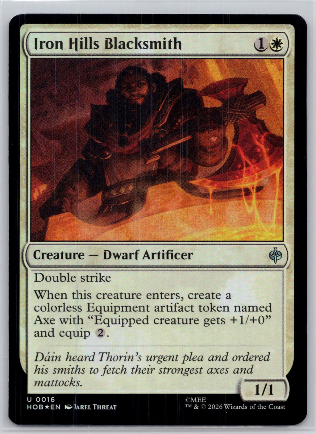 Iron Hills Blacksmith The Hobbit Magic: The Gathering Foil Near Mint