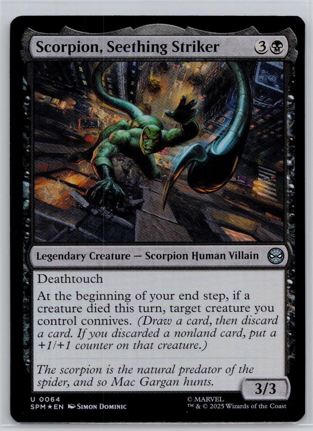 Scorpion, Seething Striker Marvel's Spider-Man Magic: The Gathering Foil NM