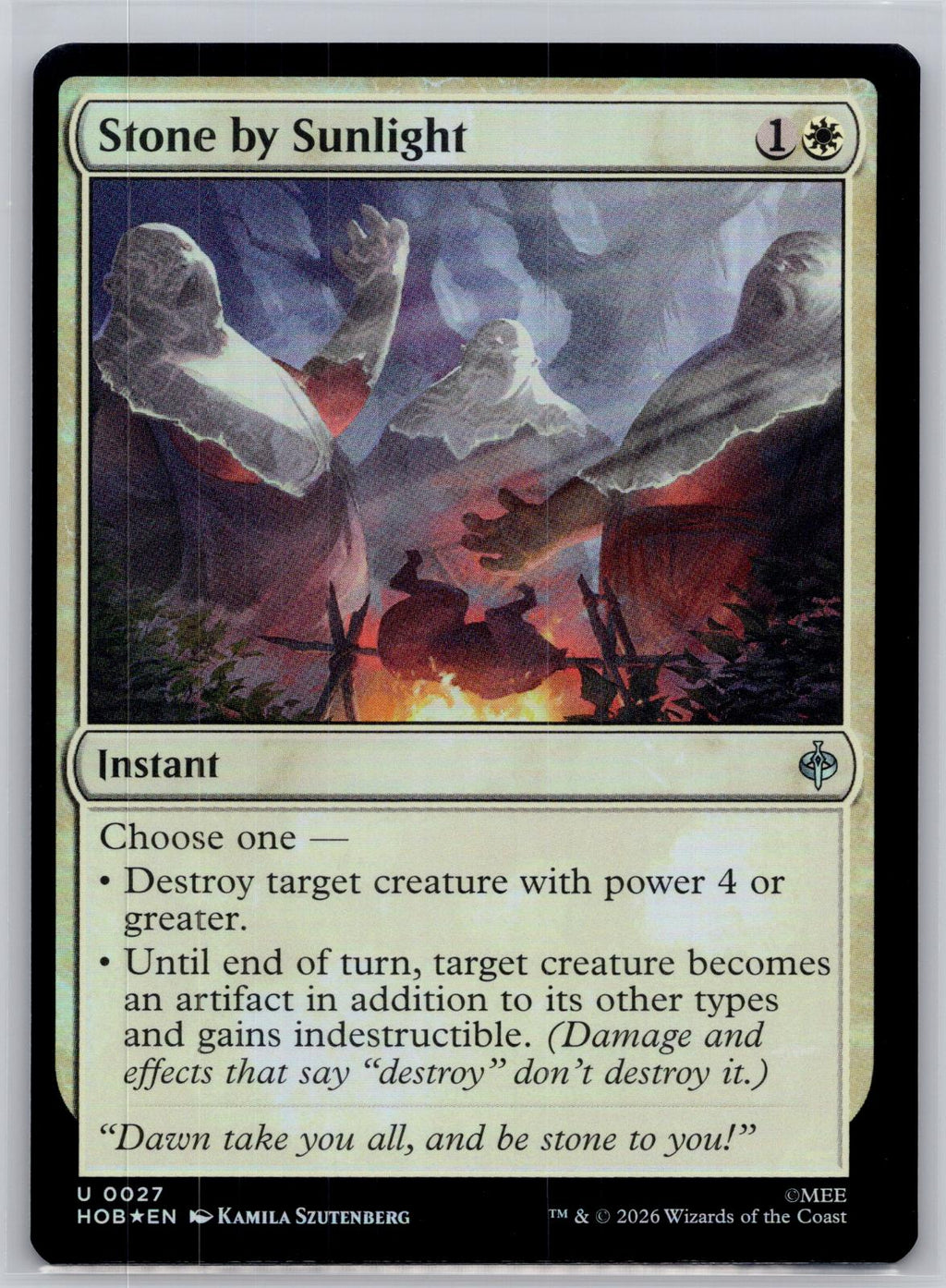 Stone by Sunlight The Hobbit Magic: The Gathering Foil Near Mint