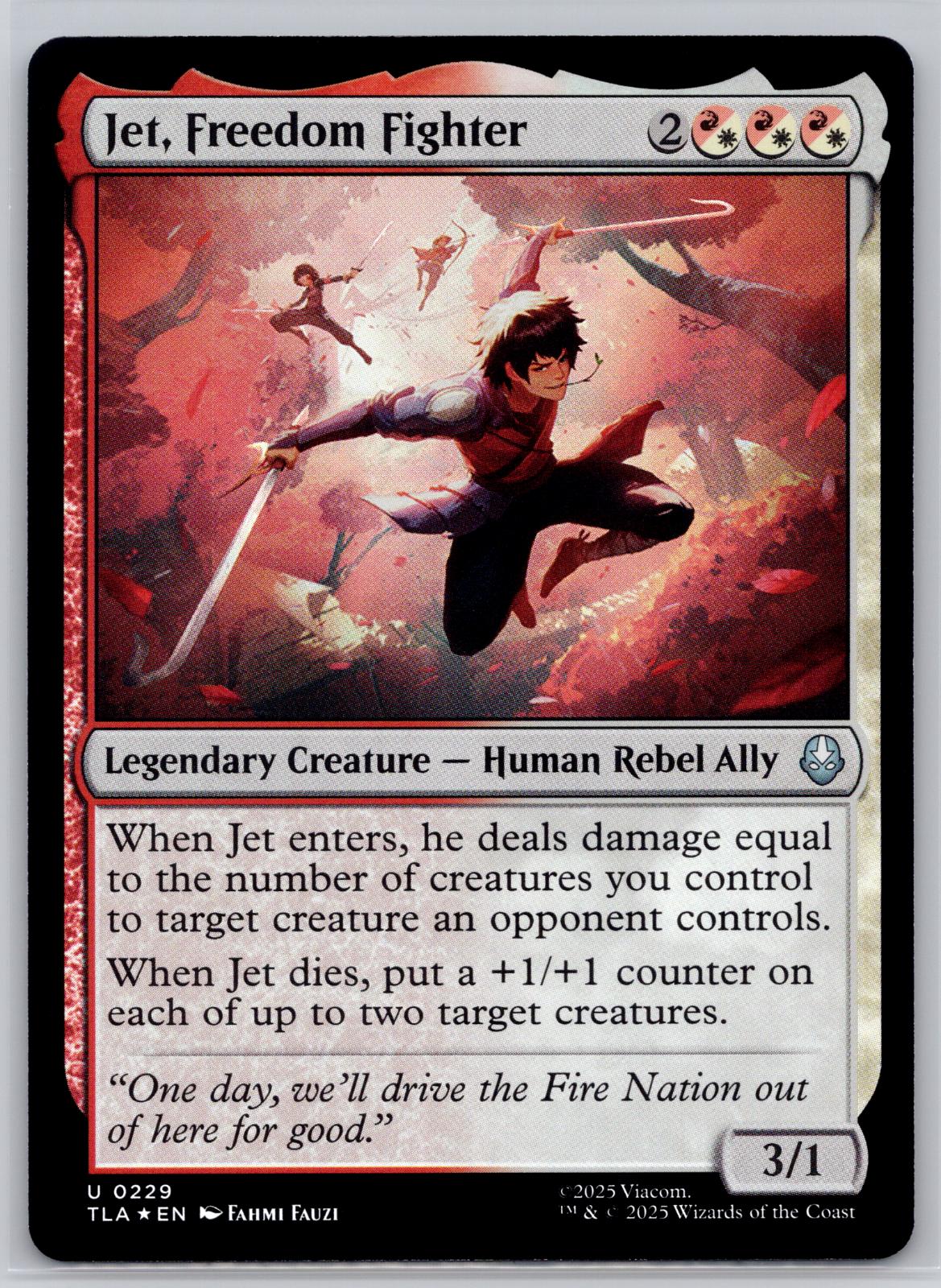 Jet, Freedom Fighter Avatar: The Last Airbender Magic: The Gathering Foil NM