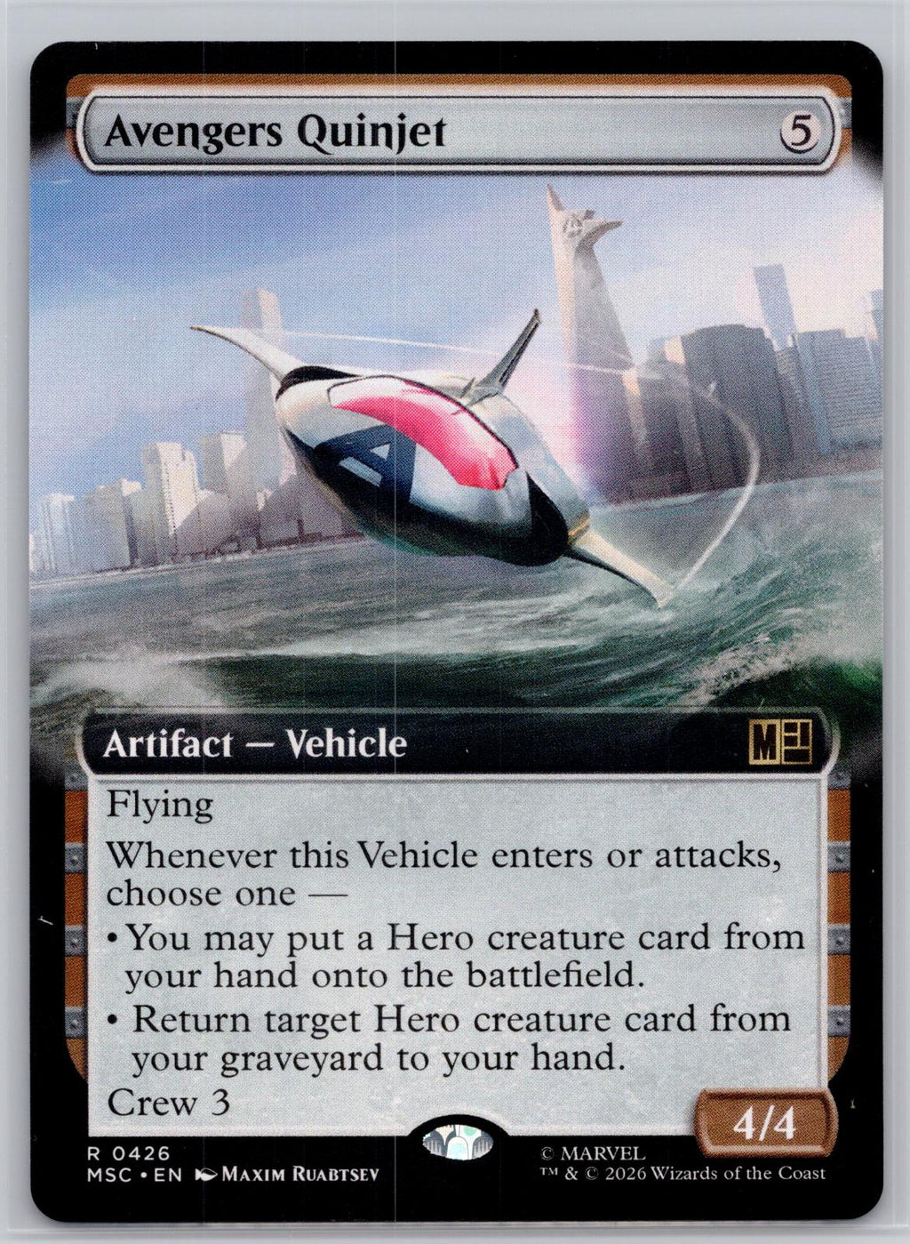 Avengers Quinjet (Extended Art) Commander: Marvel Super Heroes M:TG NM