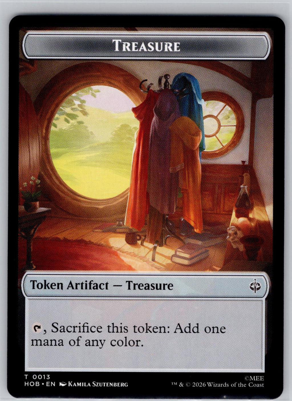Elf // Treasure (0013) Double-Sided Token The Hobbit Magic: The Gathering NM