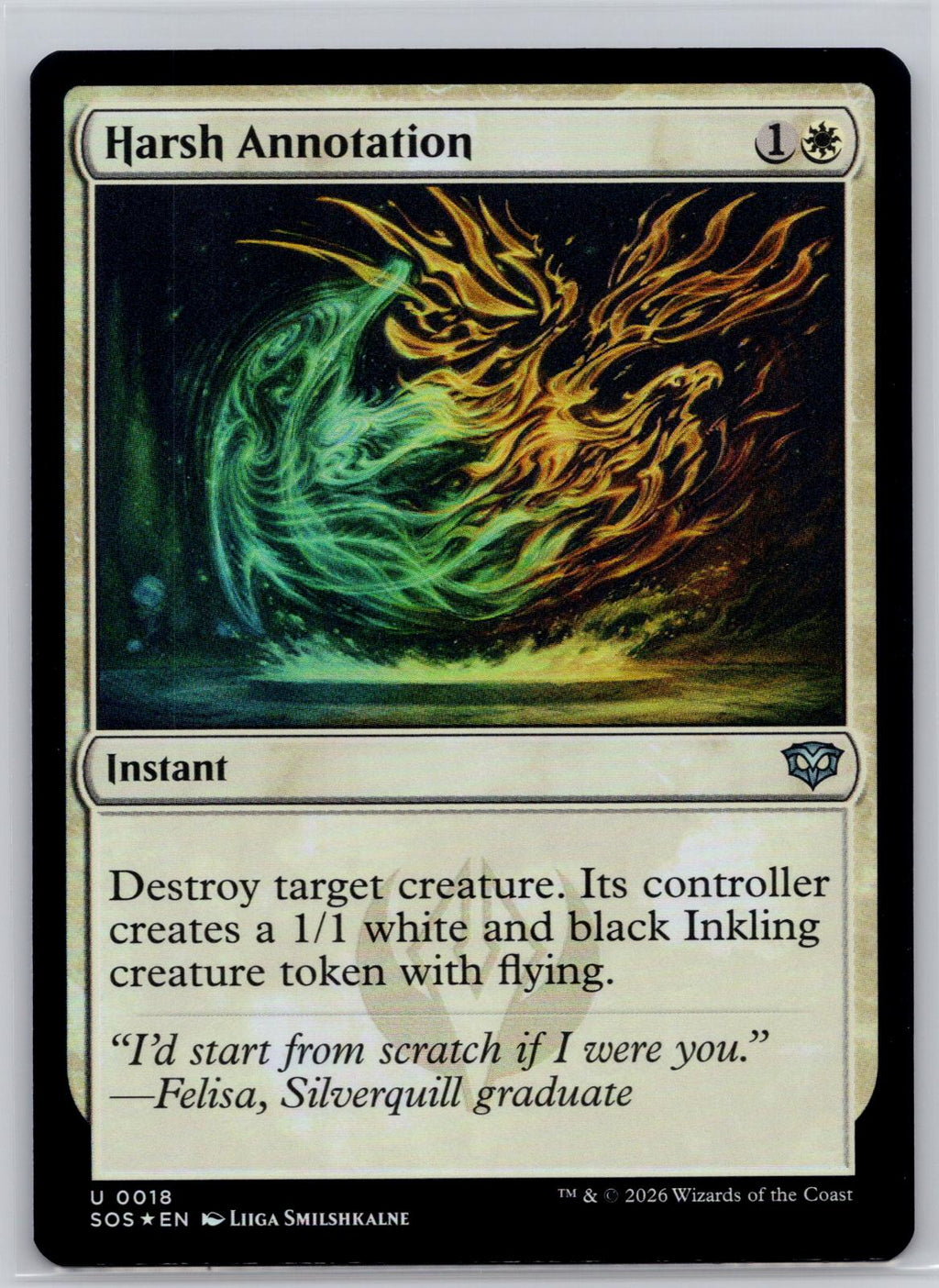 Harsh Annotation Secrets of Strixhaven Magic: The Gathering Foil Near Mint