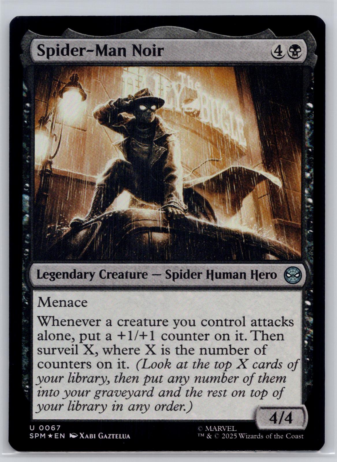 Spider-Man Noir Marvel's Spider-Man Magic: The Gathering Foil Near Mint