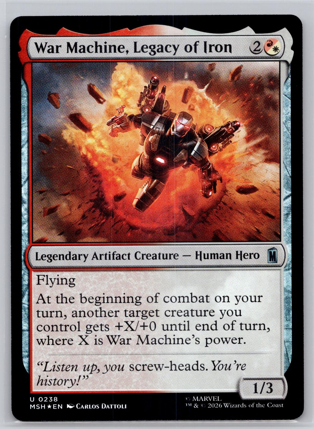War Machine, Legacy of Iron Marvel Super Heroes Magic: The Gathering Foil NM