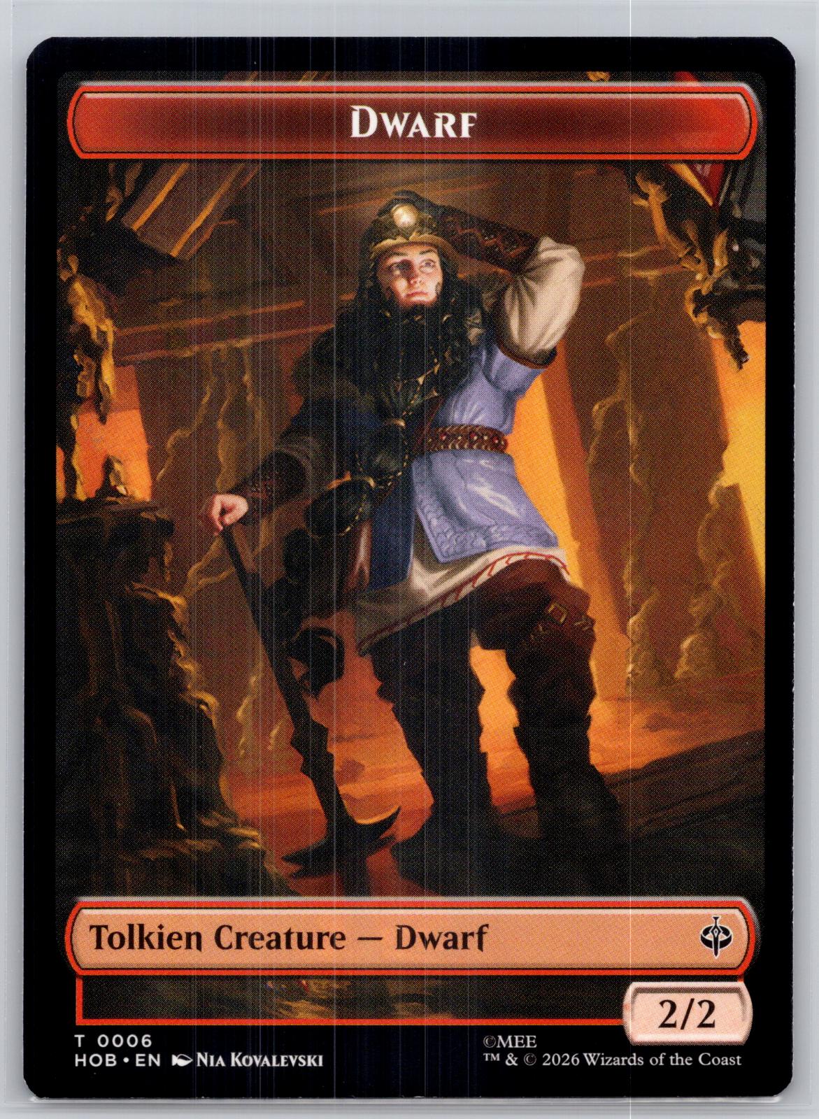 Dwarf // Enduring Story Double-Sided Token The Hobbit Magic: The Gathering NM